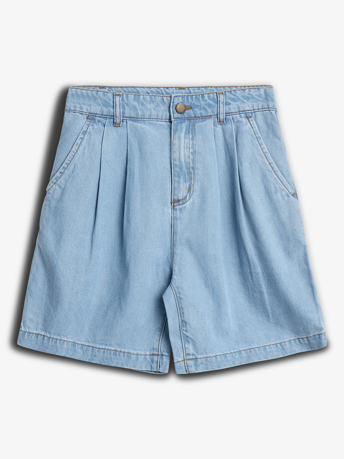Long Line Denim Shorts - Tween - Blue Denim | 100101 Lea