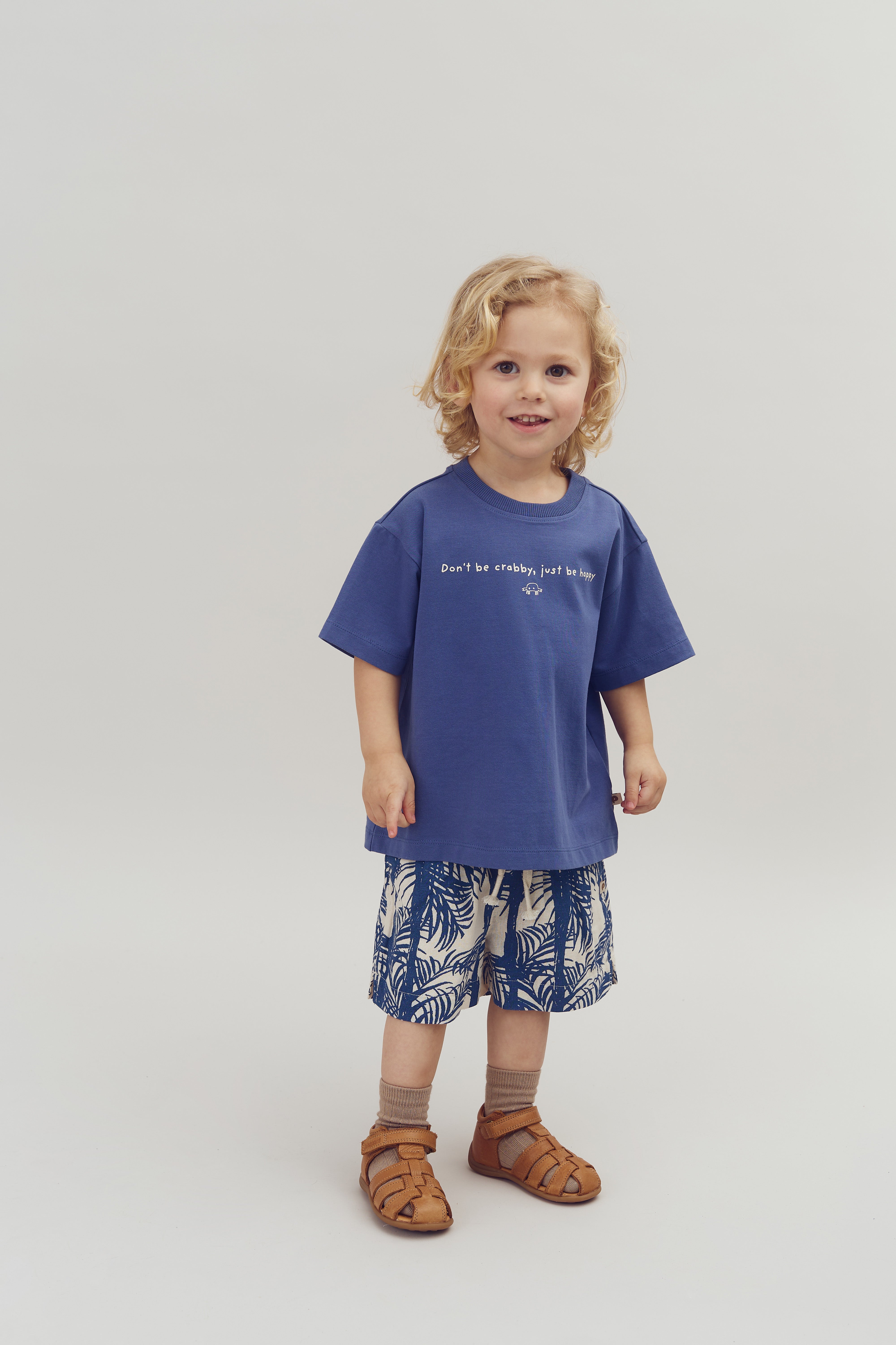 Linen Tropical Shorts - Blue | 100108 Mateo