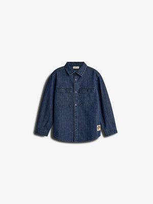 Denim Shirt - Kids - Dark Blue Denim | 100176 Delhi