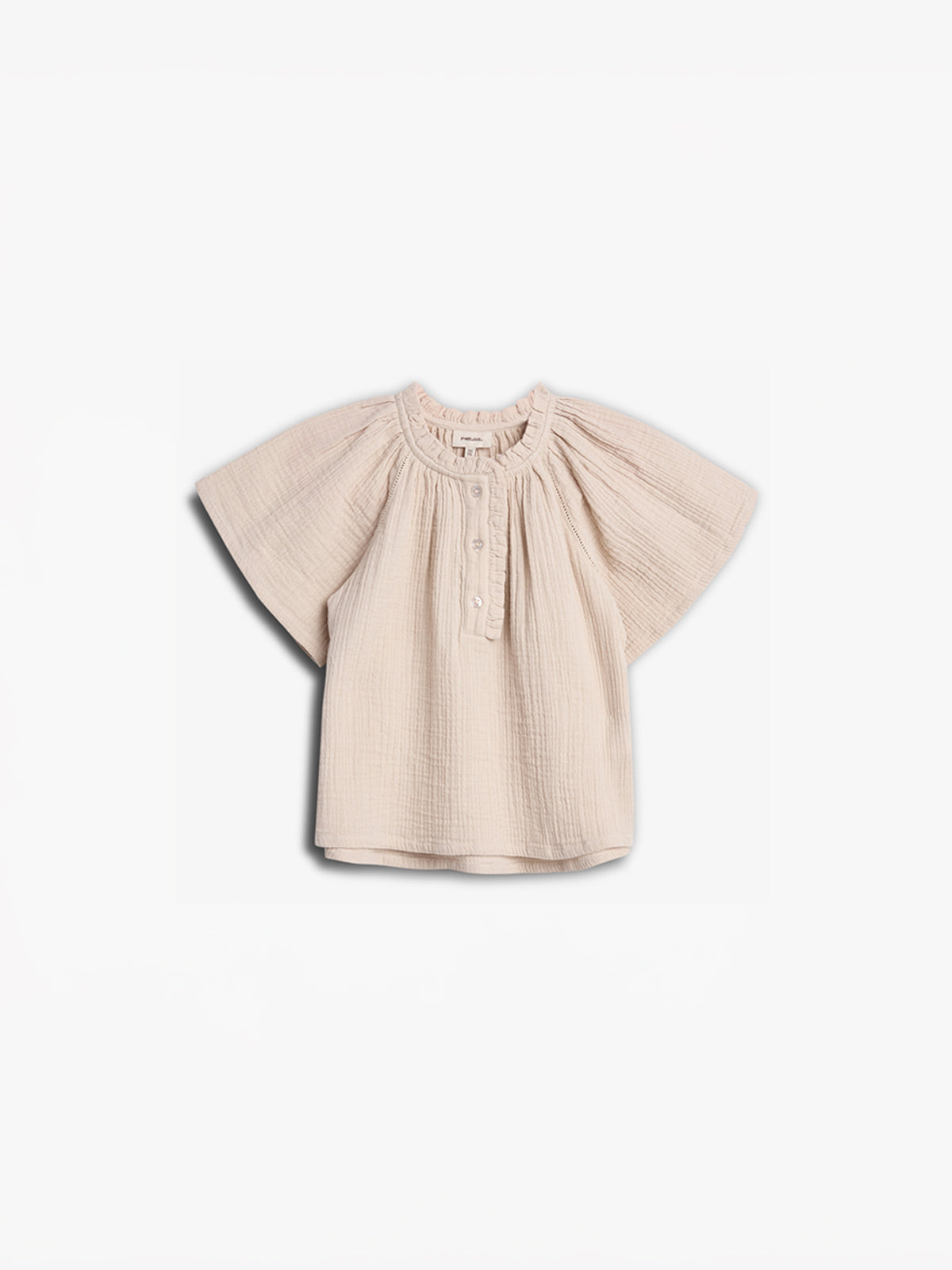 Muslin Placket Blouse - Light Beige | 100239 Ella