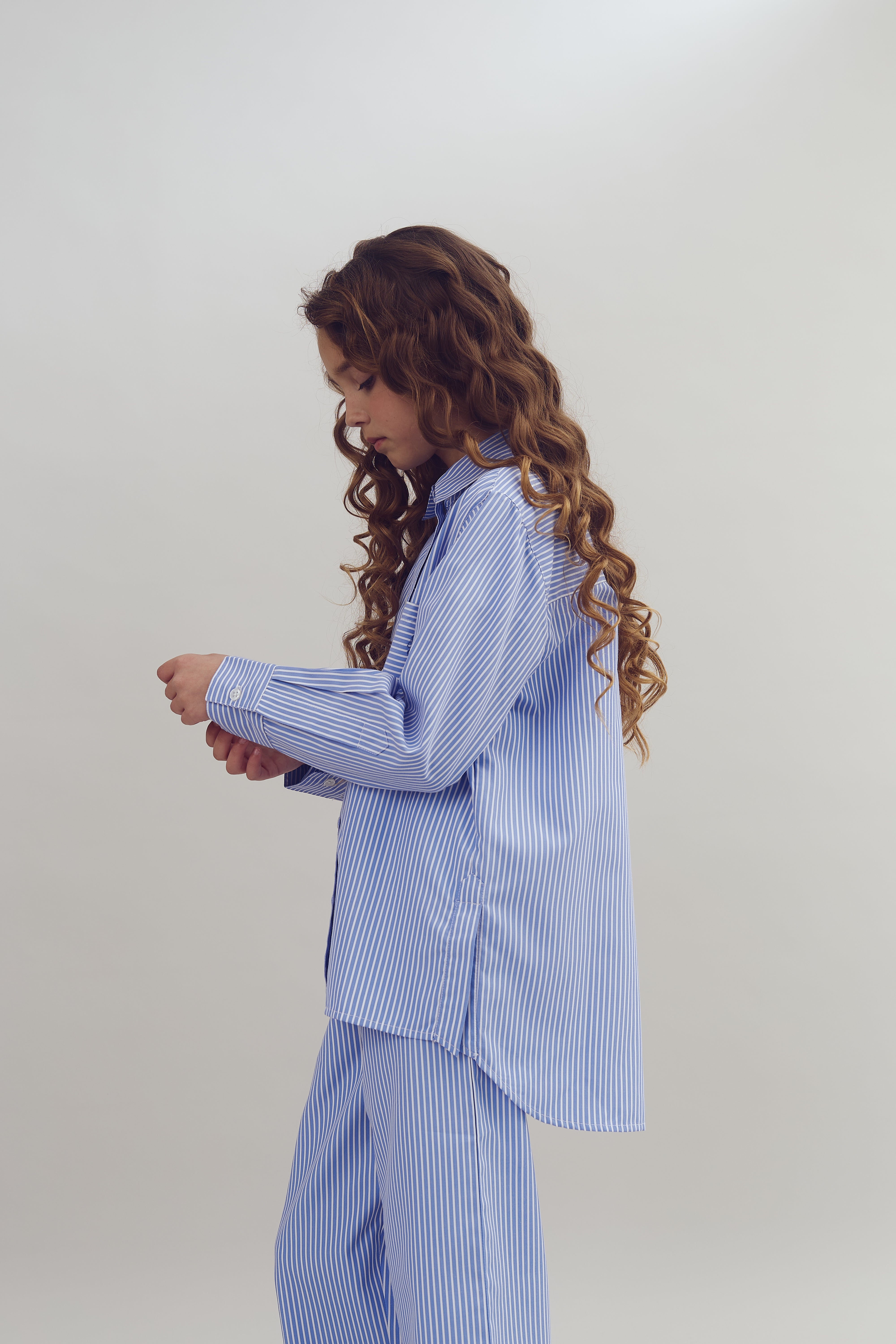 Striped Boxy Shirt - Blue | 100263 Luna