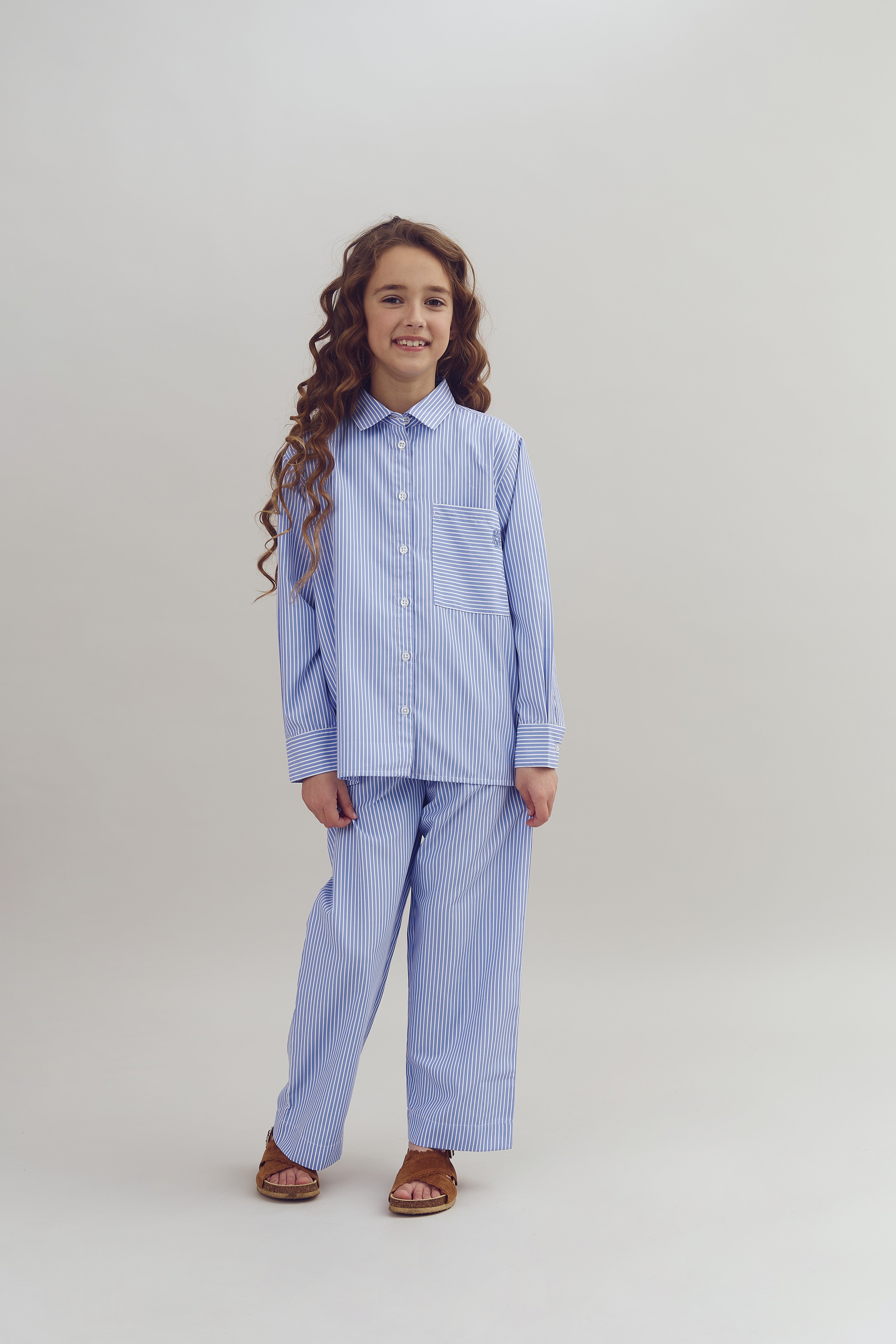 Striped Boxy Shirt - Blue | 100263 Luna