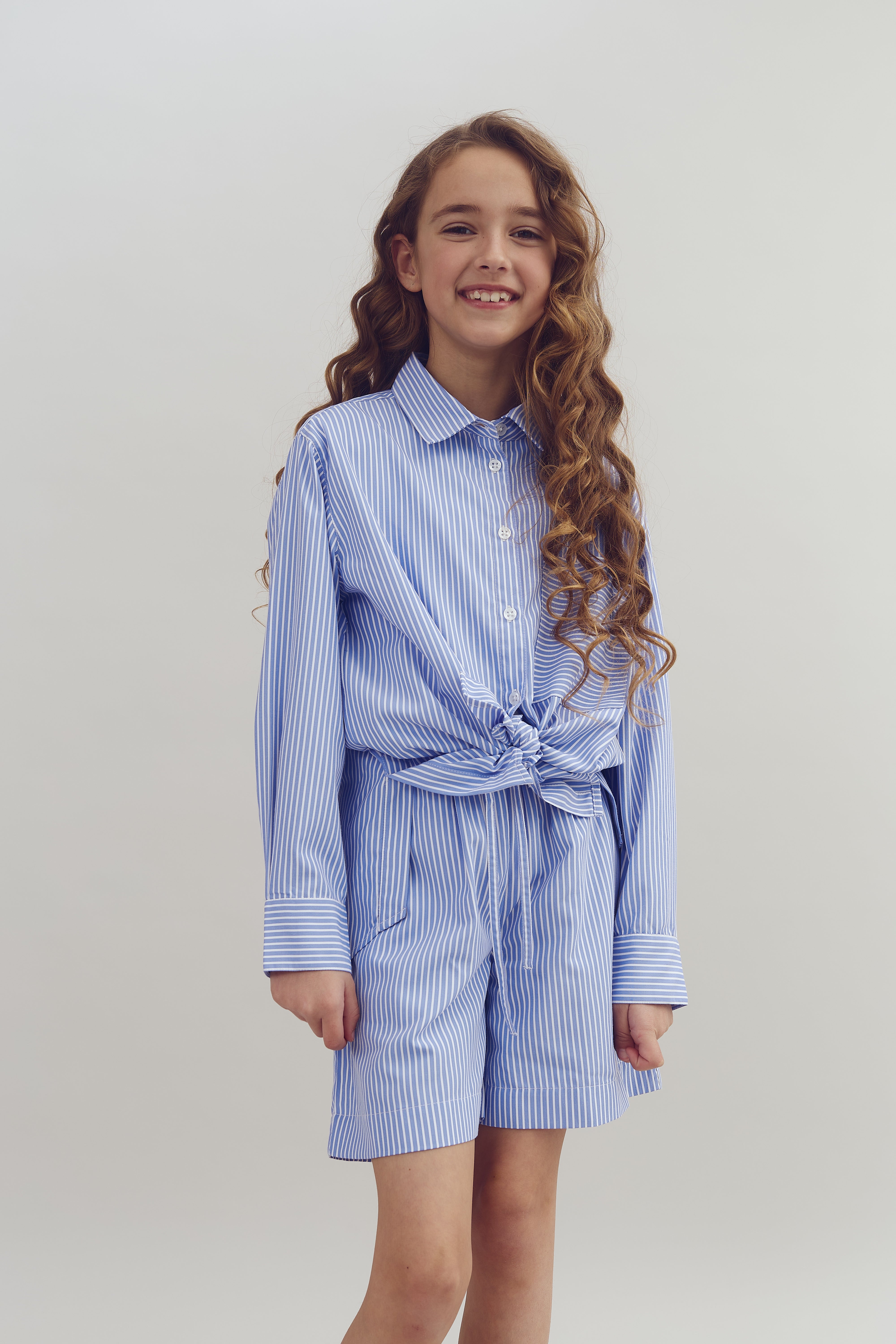 Striped Boxy Shirt - Blue | 100263 Luna