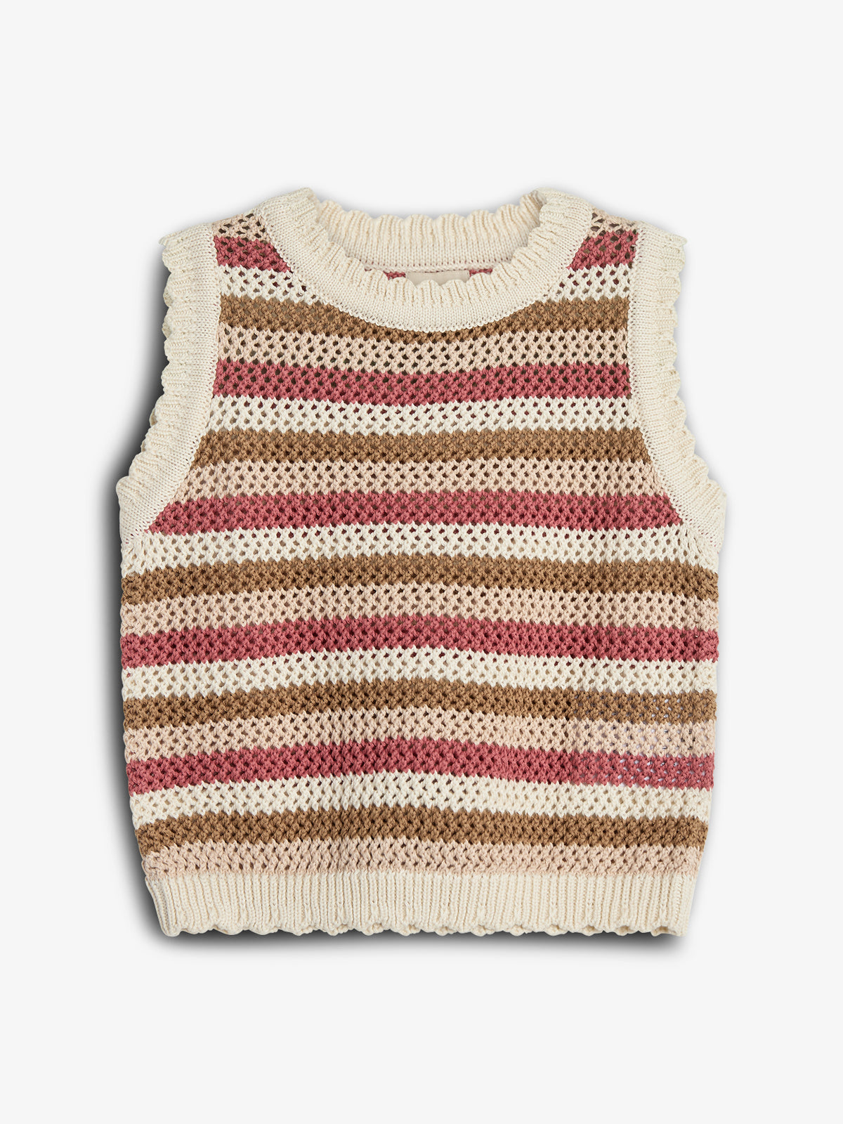 Striped Open-knit Top - Tween - Rose | 100393 Mary