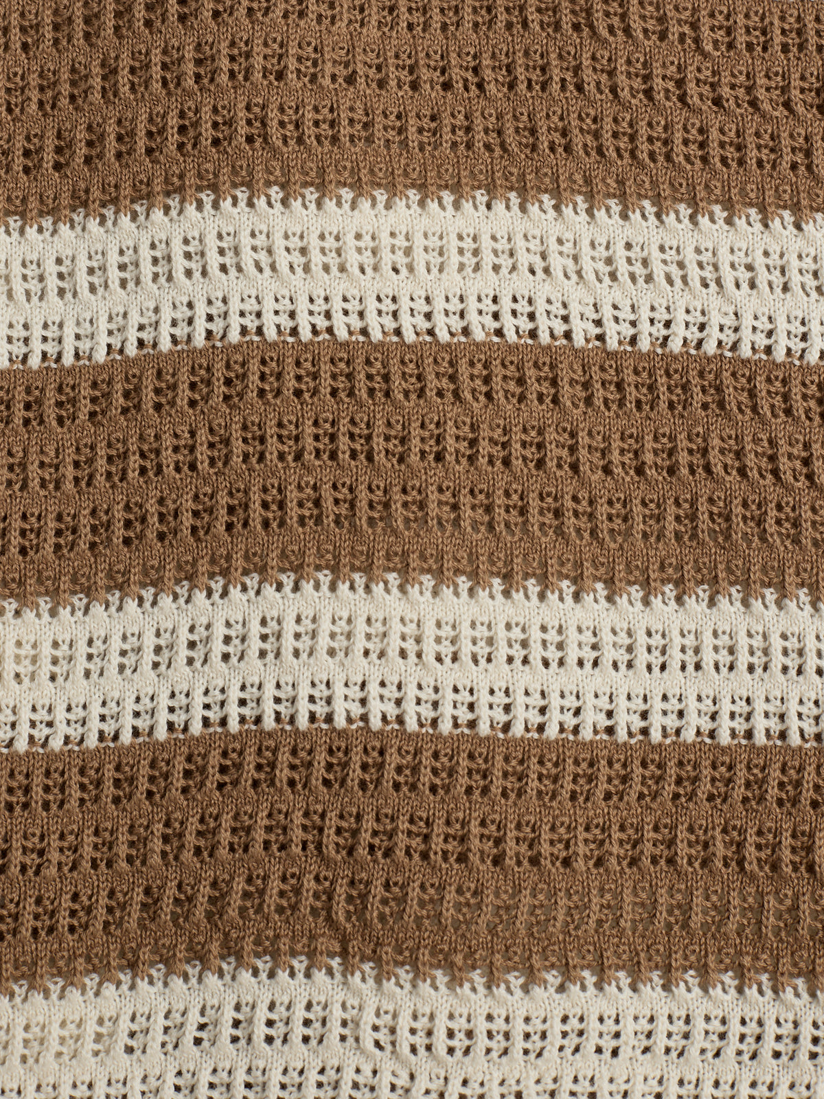 Striped Knit Polo - Walnut | 100277 Piet