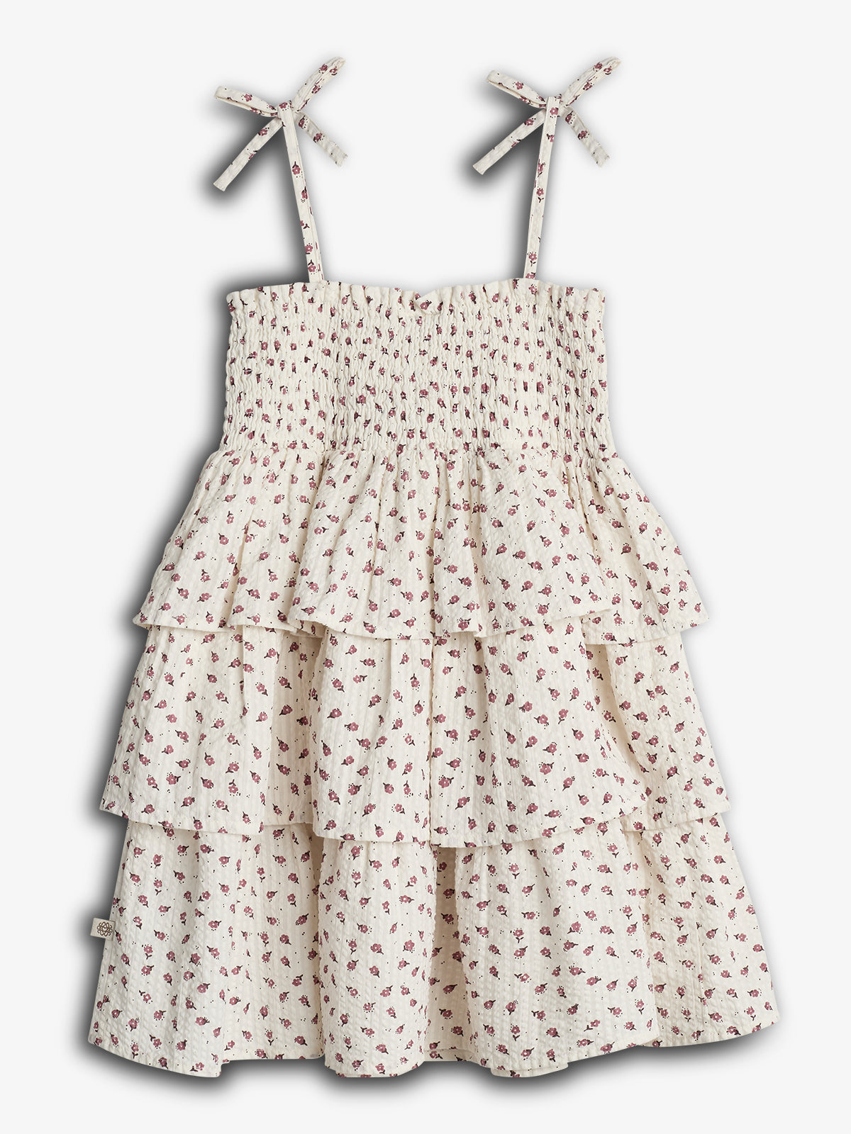 Flower Print Ruffle Dress - Blush Flower | 100305 Annie