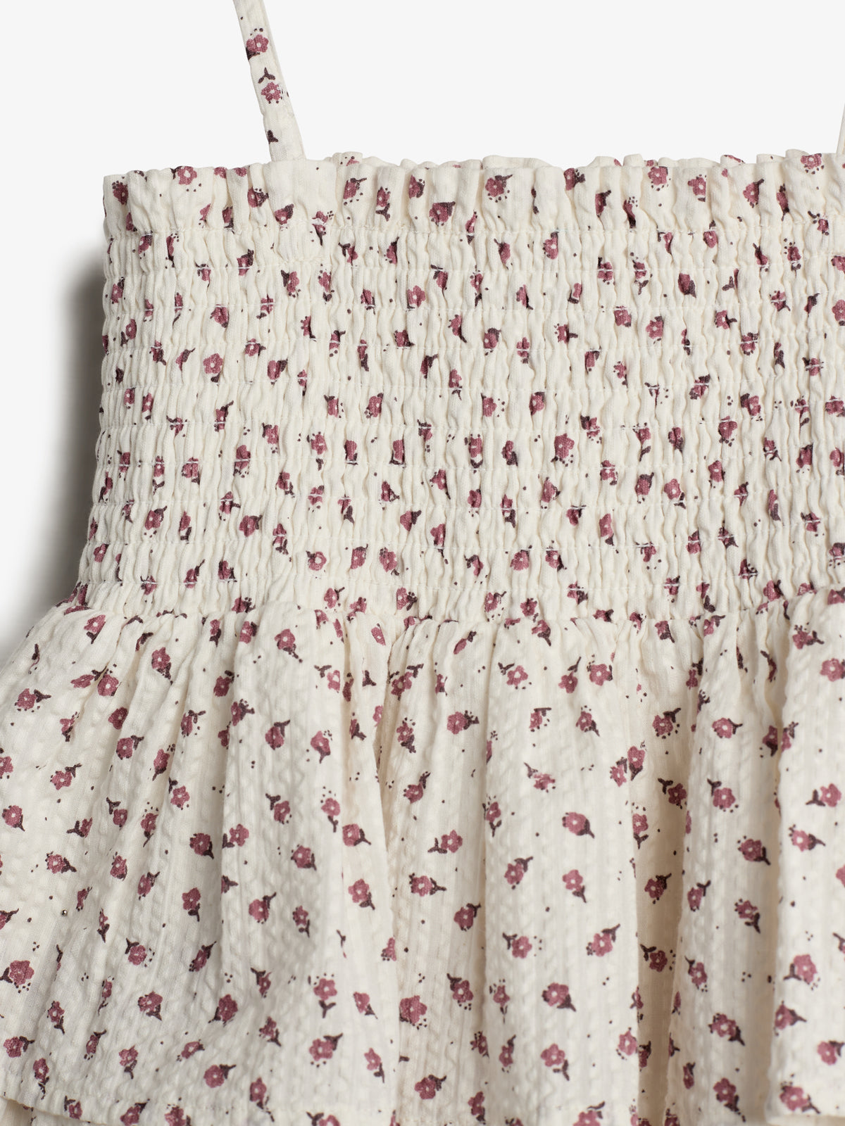 Flower Print Ruffle Dress - Blush Flower | 100305 Annie