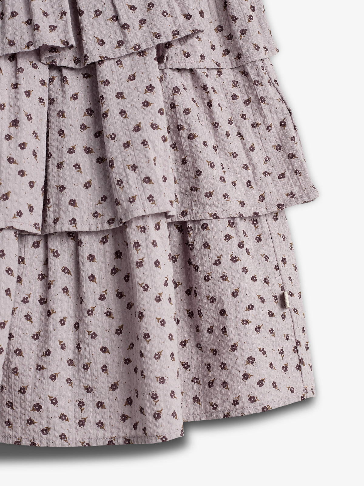Flower Print Ruffle Dress - Purple Flower | 100307 Annie