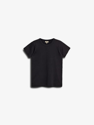 Fitted T-Shirt w. Picot stitch - Tween - Black | 100379 Tina