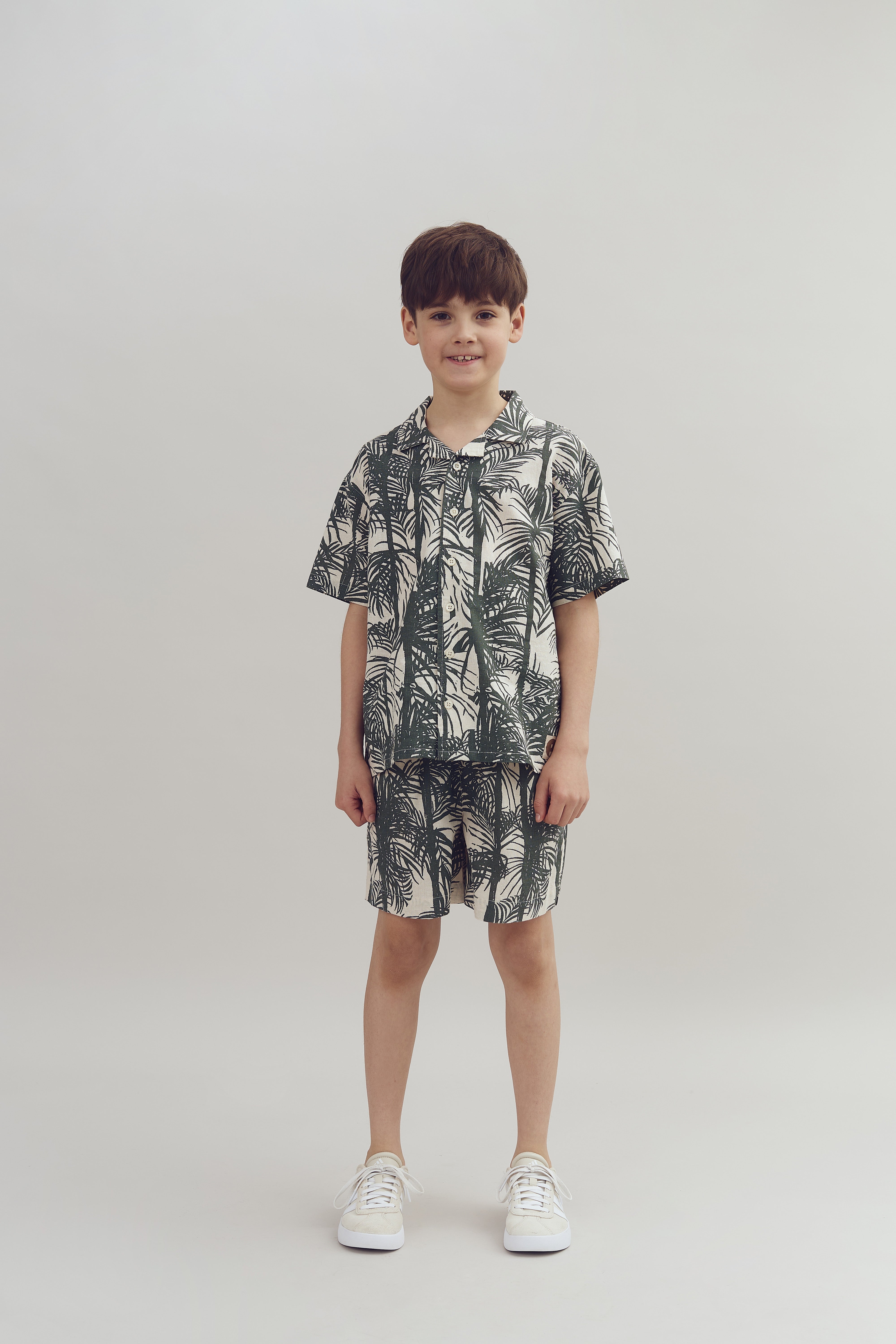 Linen Tropical Shorts - Petrol | 100398 Mateo