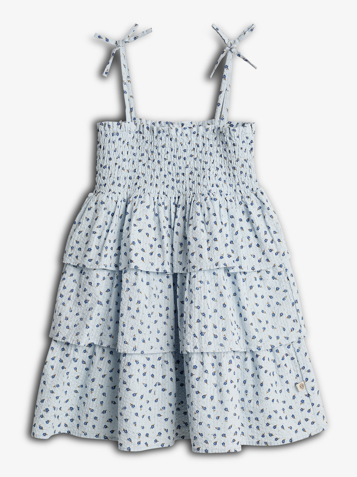 Flower Print Ruffle Dress - Tween - Blue Flower | 100431 Annie