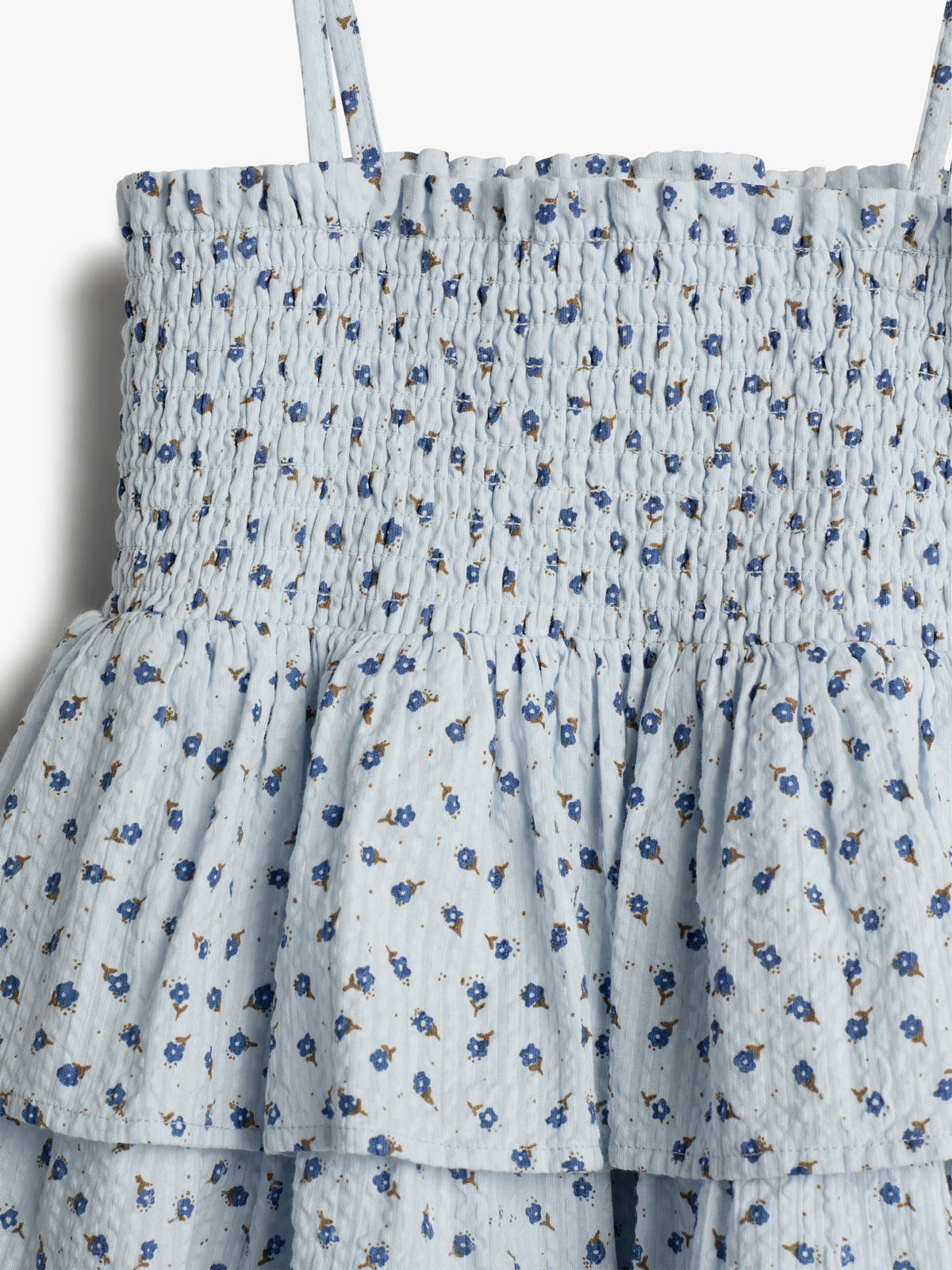 Flower Print Ruffle Dress - Tween - Blue Flower | 100431 Annie