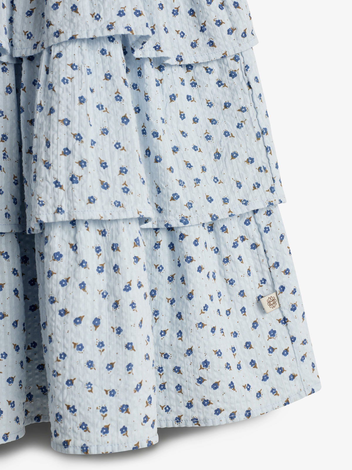 Flower Print Ruffle Dress - Tween - Blue Flower | 100431 Annie
