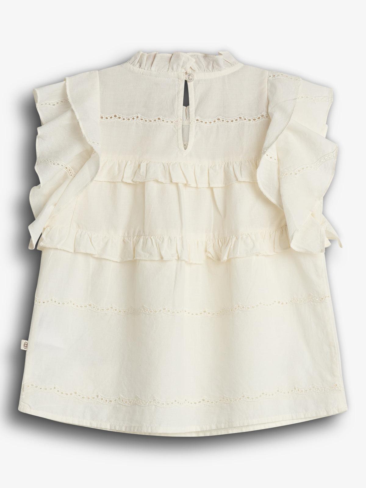 Sleeveless Frill Blouse - Off White | 100486 Frida