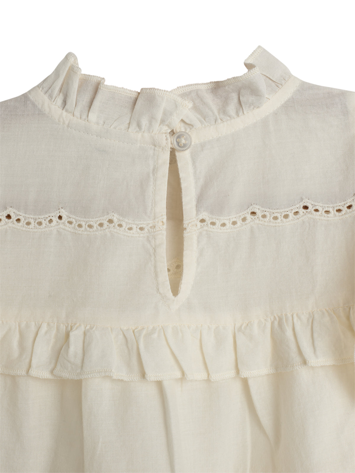 Sleeveless Frill Blouse - Off White | 100486 Frida