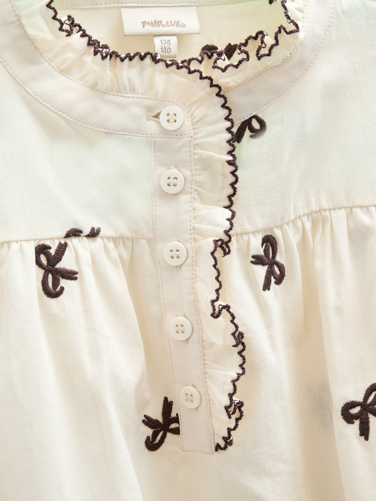 Poplin Blouse with Embroidery - Tween - Off White | 100674 Adison