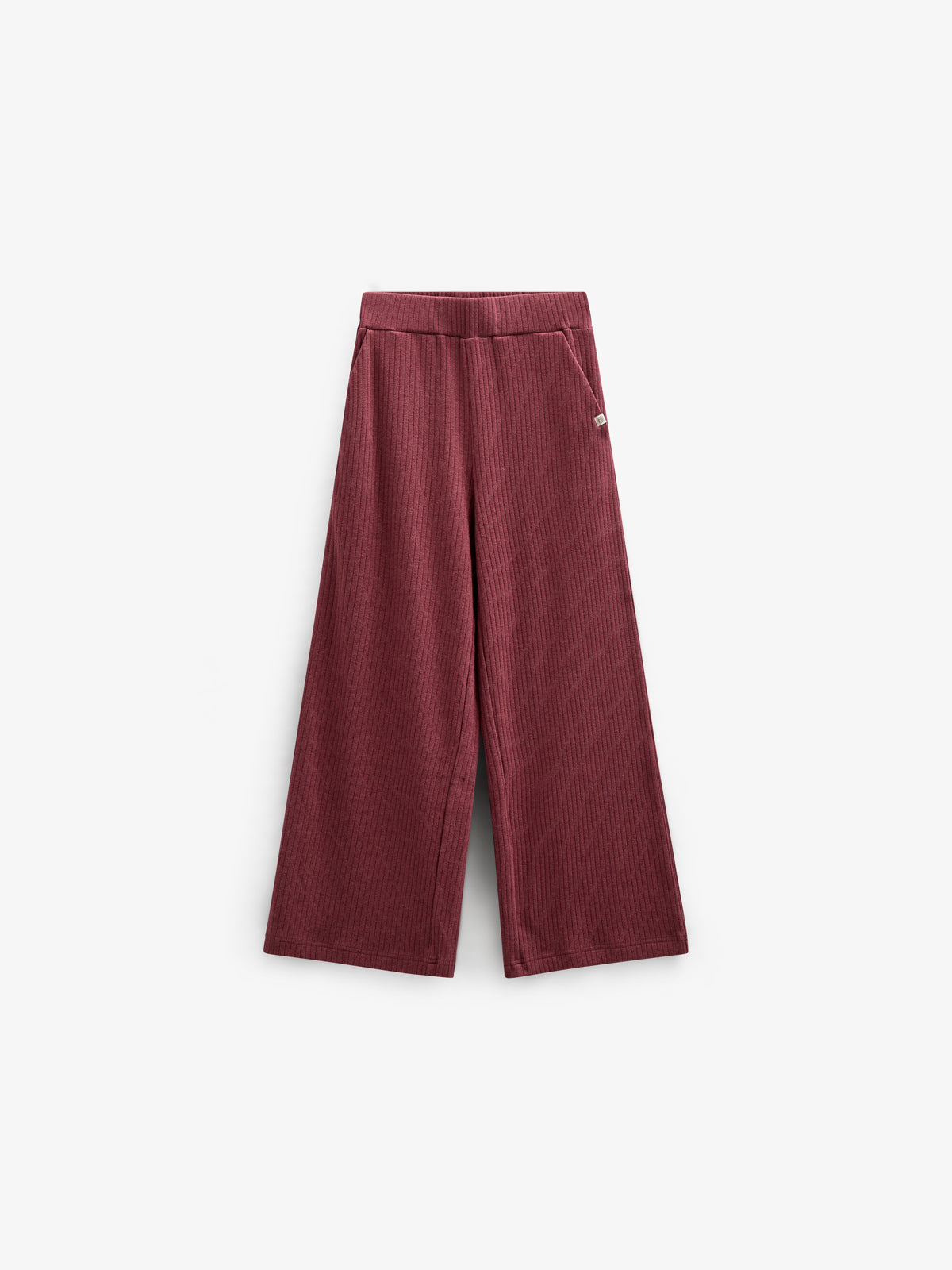 Soft Rib Wide Leg Pants - Tween - Burgundy Melange | 100702 Alana