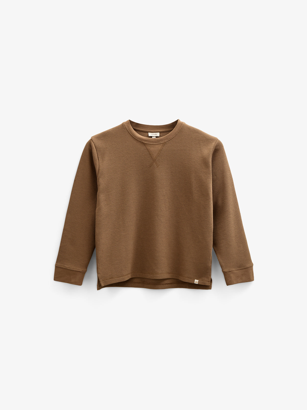 Textured Long Sleeve T-Shirt - Kids - Coffee | 100705 Malthe