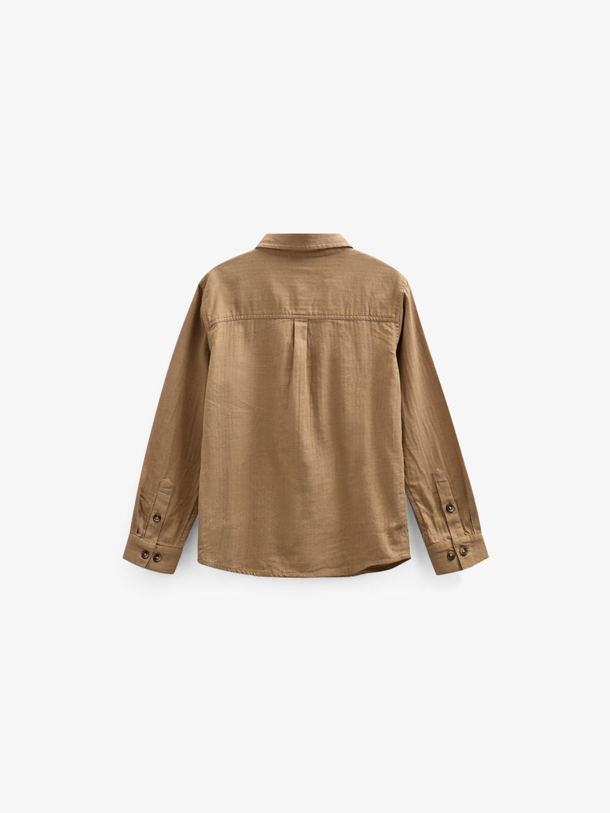 Herringbone Woven Cotton Shirt - Tween - Light Brown | 100804 Edward