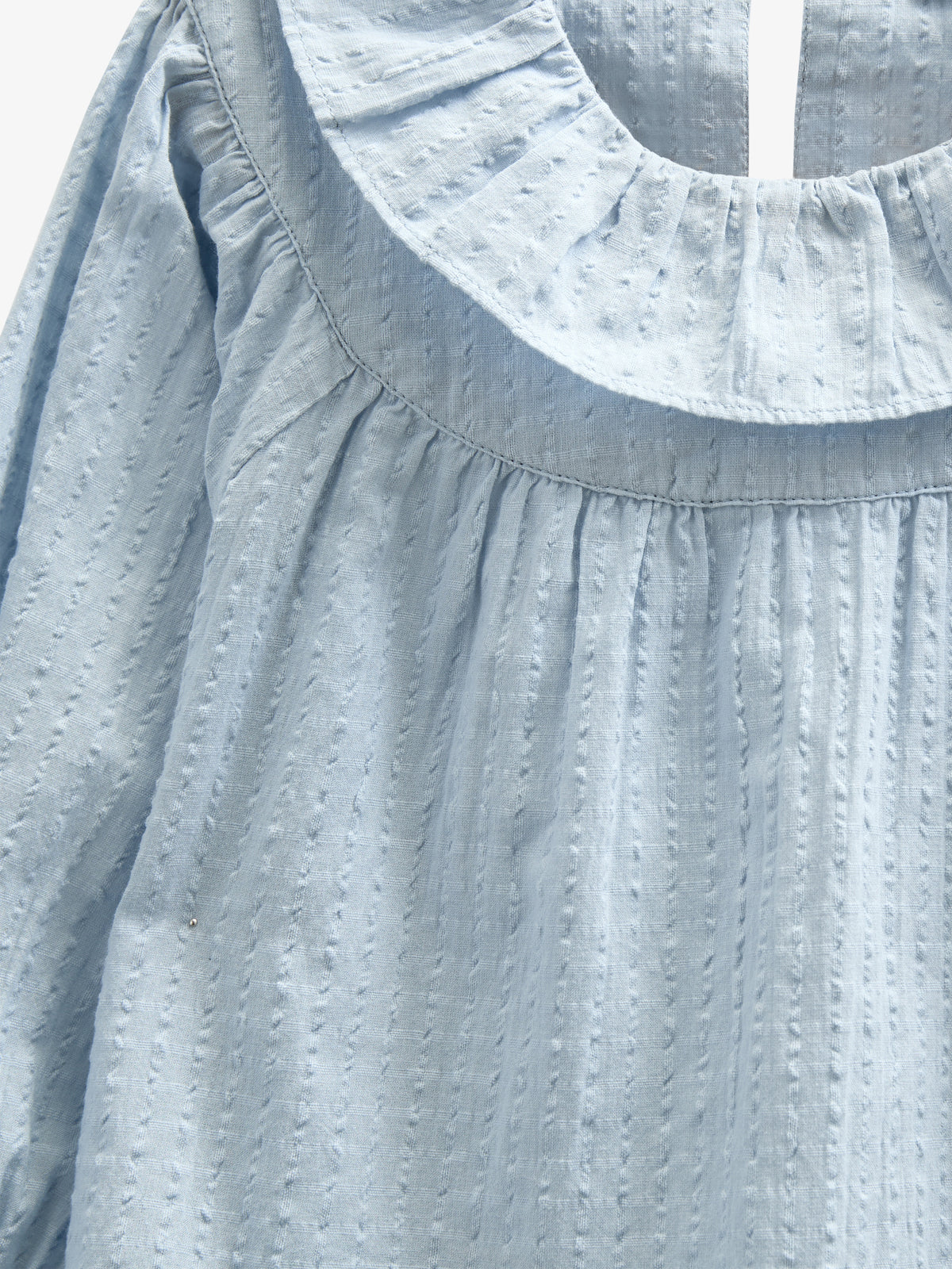 Cotton Blouse with Collar - Kids - Light Blue | 100885 Claire
