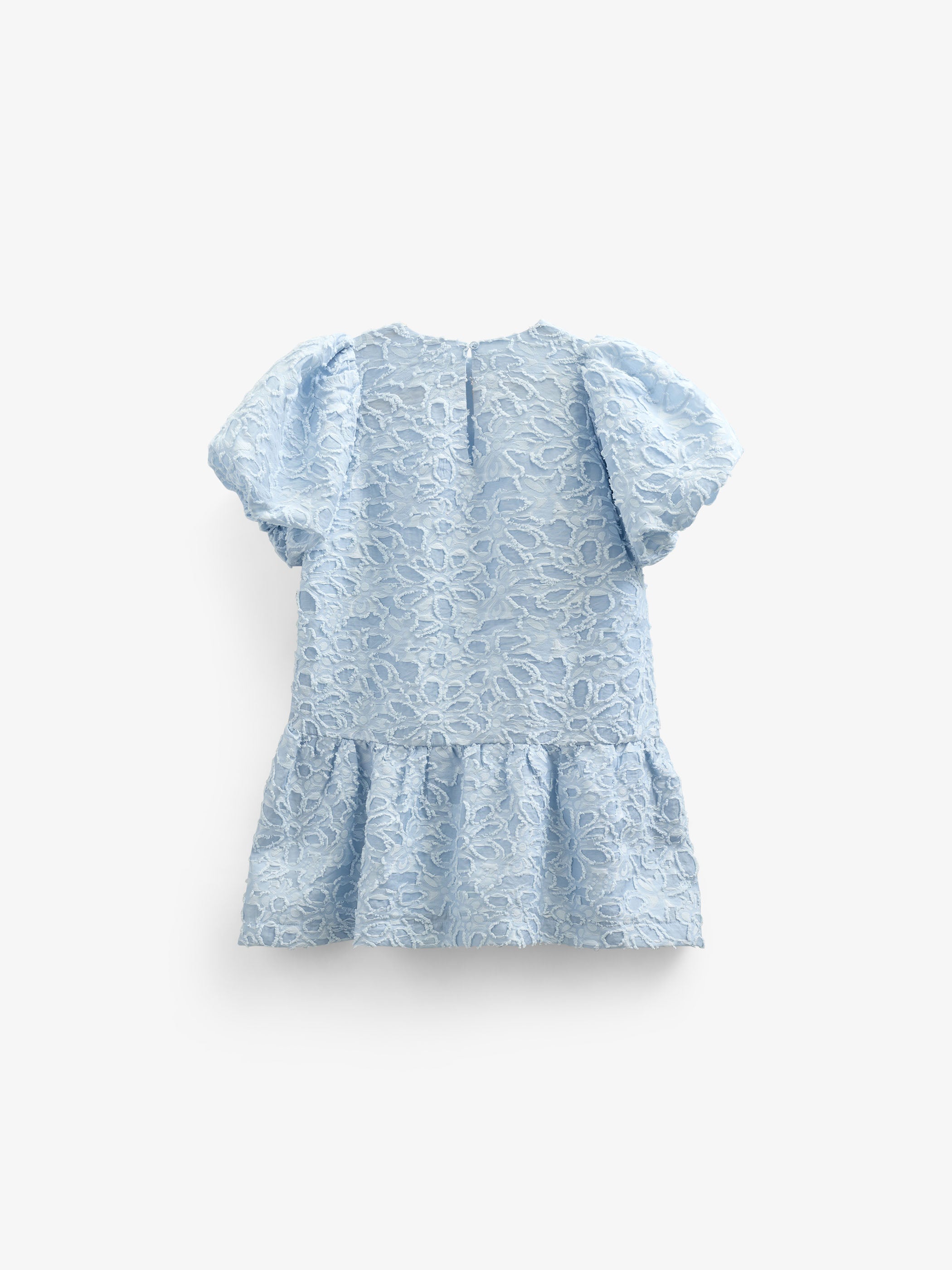 Cotton-blend Jacquard Dress - Tween - Light Blue | 100995 Giselle