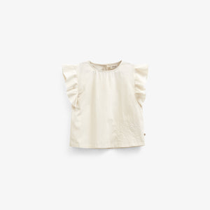 Poplin Blouse with Embroidery - Kids - Offwhite | 101043 Barbara