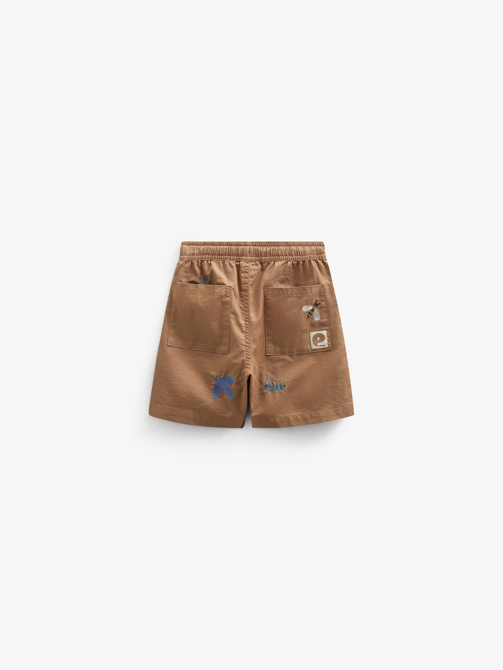 Embroidered Cotton Shorts - Kids - Coconut | 101064 Erik