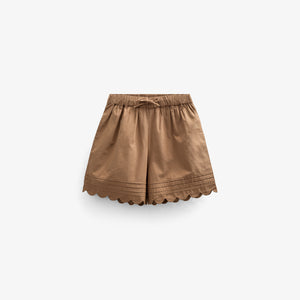 Poplin Shorts with Scallop Edge - Kids - Coconut | 101044 Joy