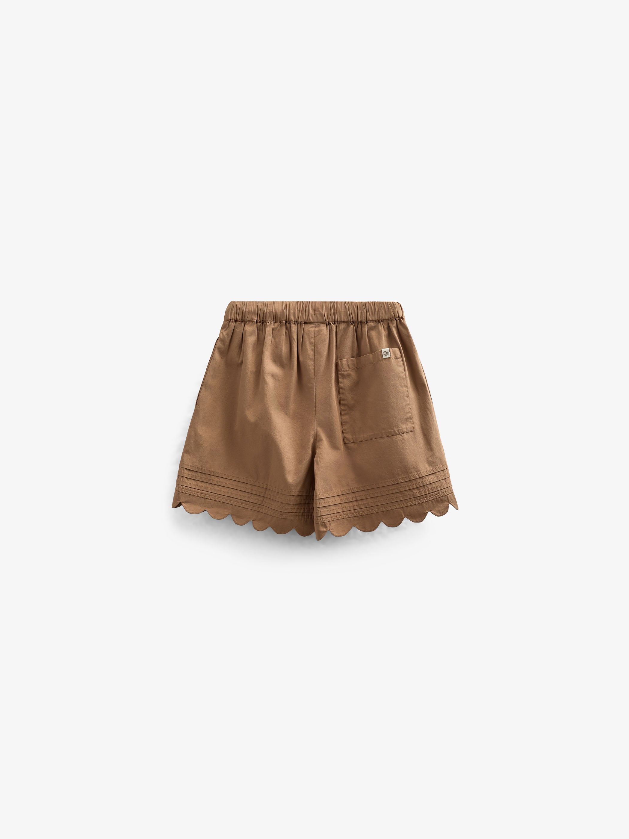 Poplin Shorts with Scallop Edge - Kids - Coconut | 101044 Joy