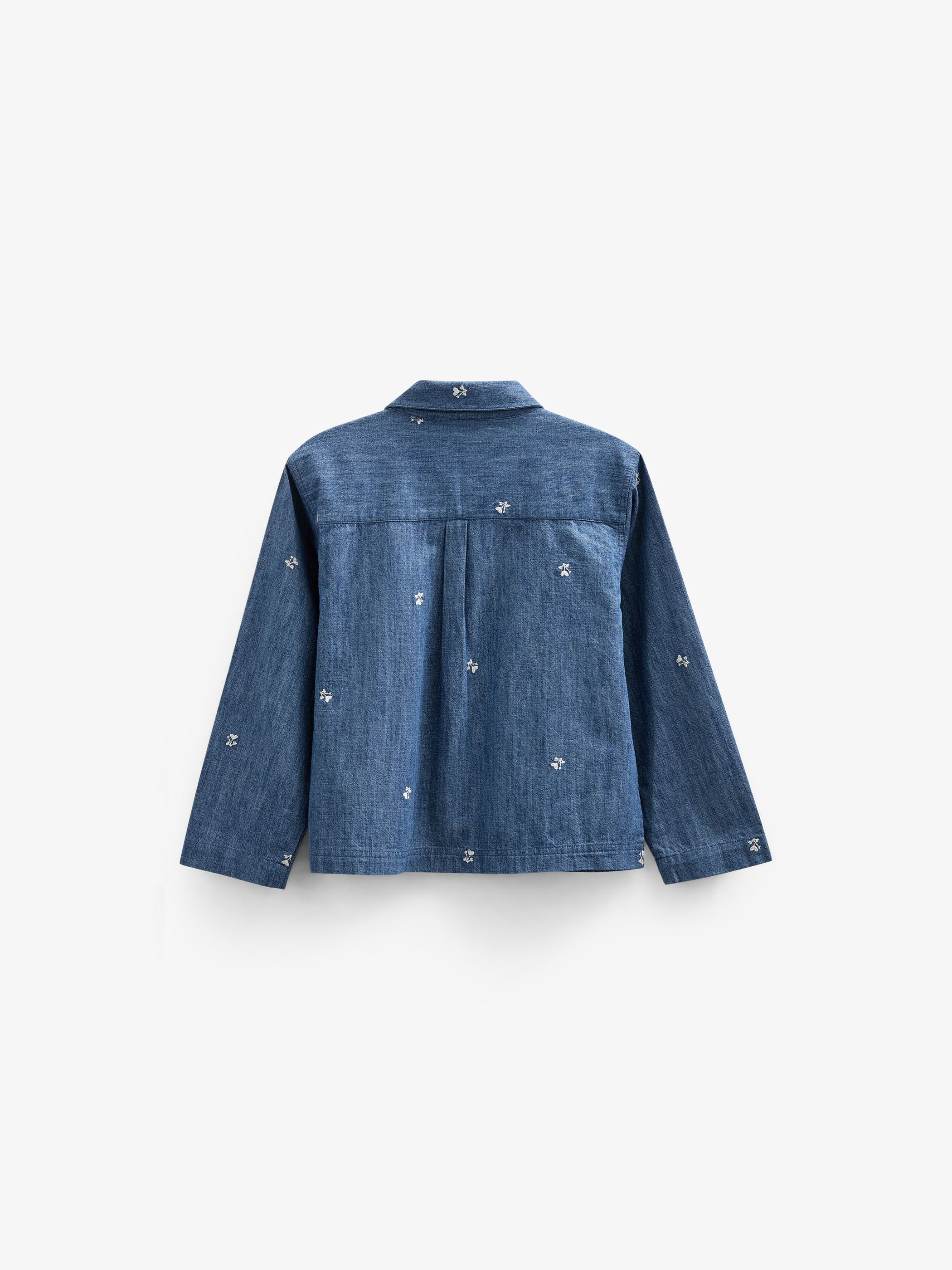 Embroidered Light Denim Shirt Jacket - Kids - Blue Denim | 101051 Isabella