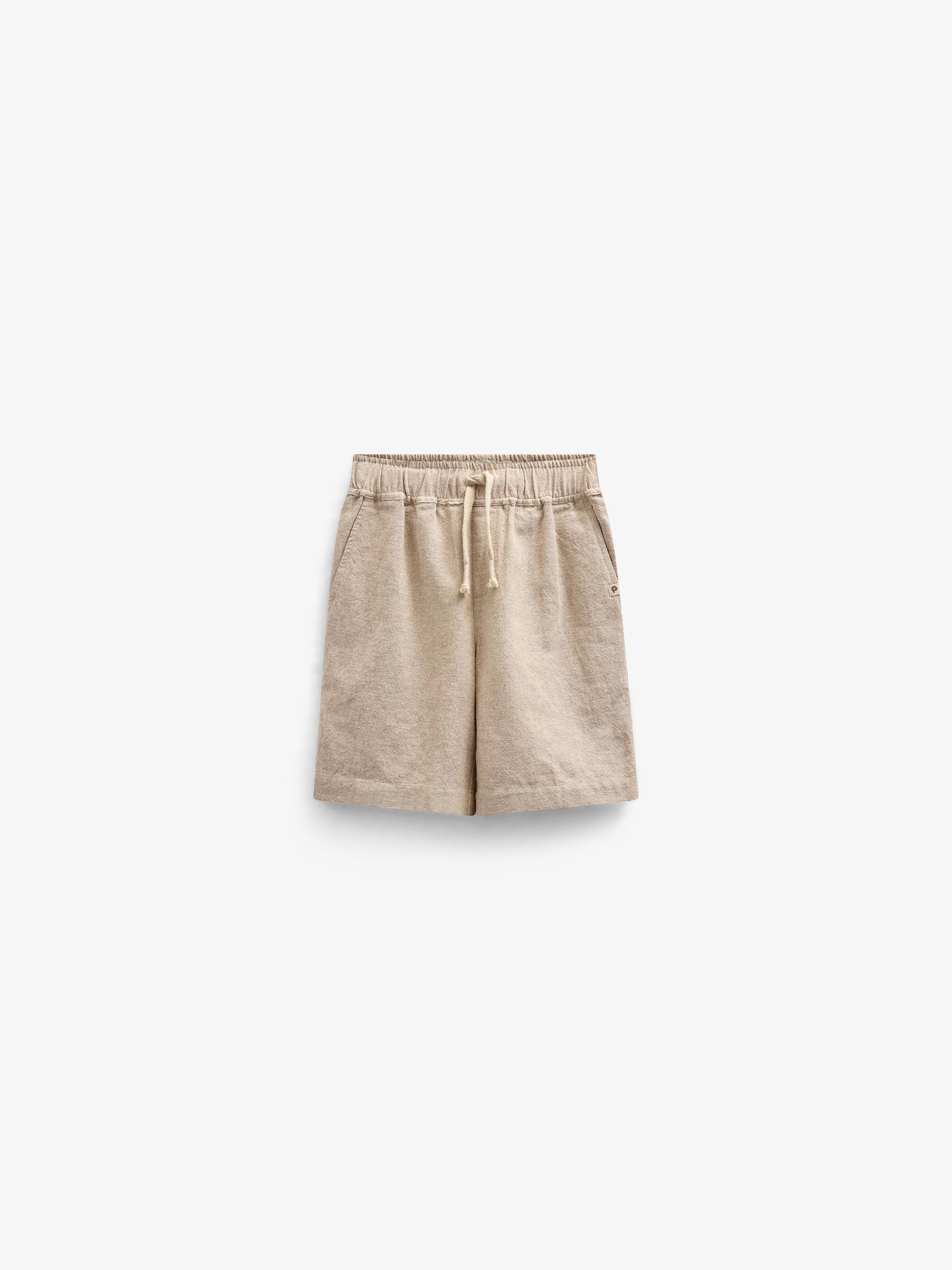Textured Woven Cotton Shorts - Kids - Sand | 101197 Walter
