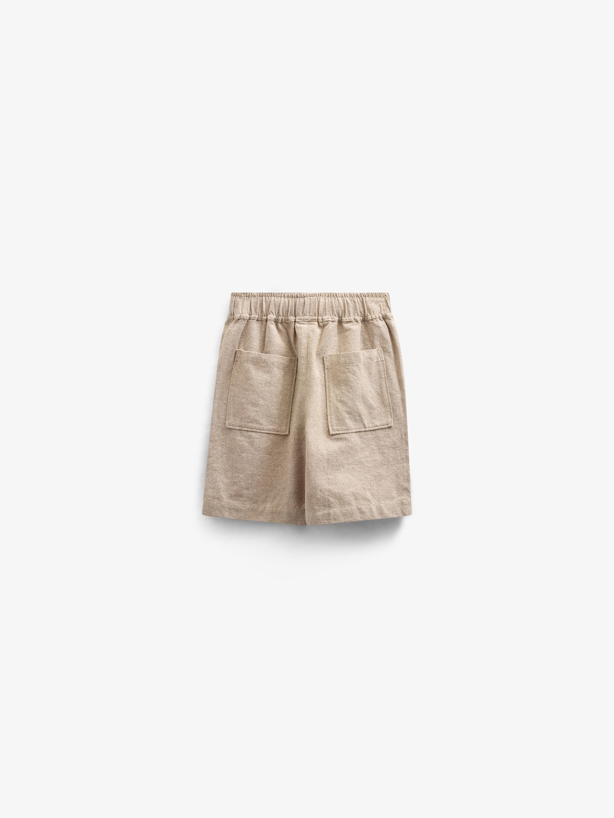 Textured Woven Cotton Shorts - Kids - Sand | 101197 Walter