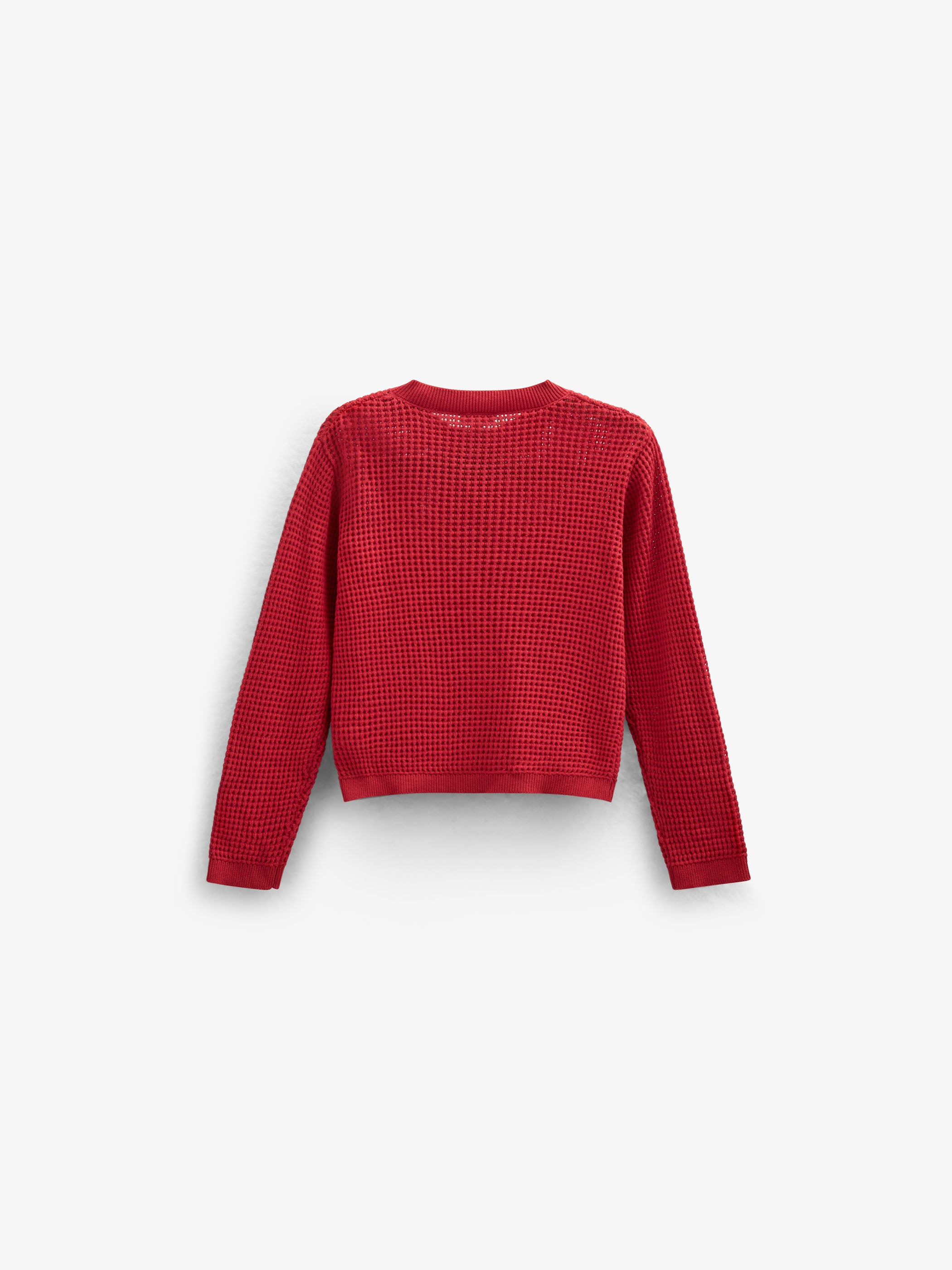 Cotton Knit Cardigan - Tween - Cherry Red | 101270 Katie