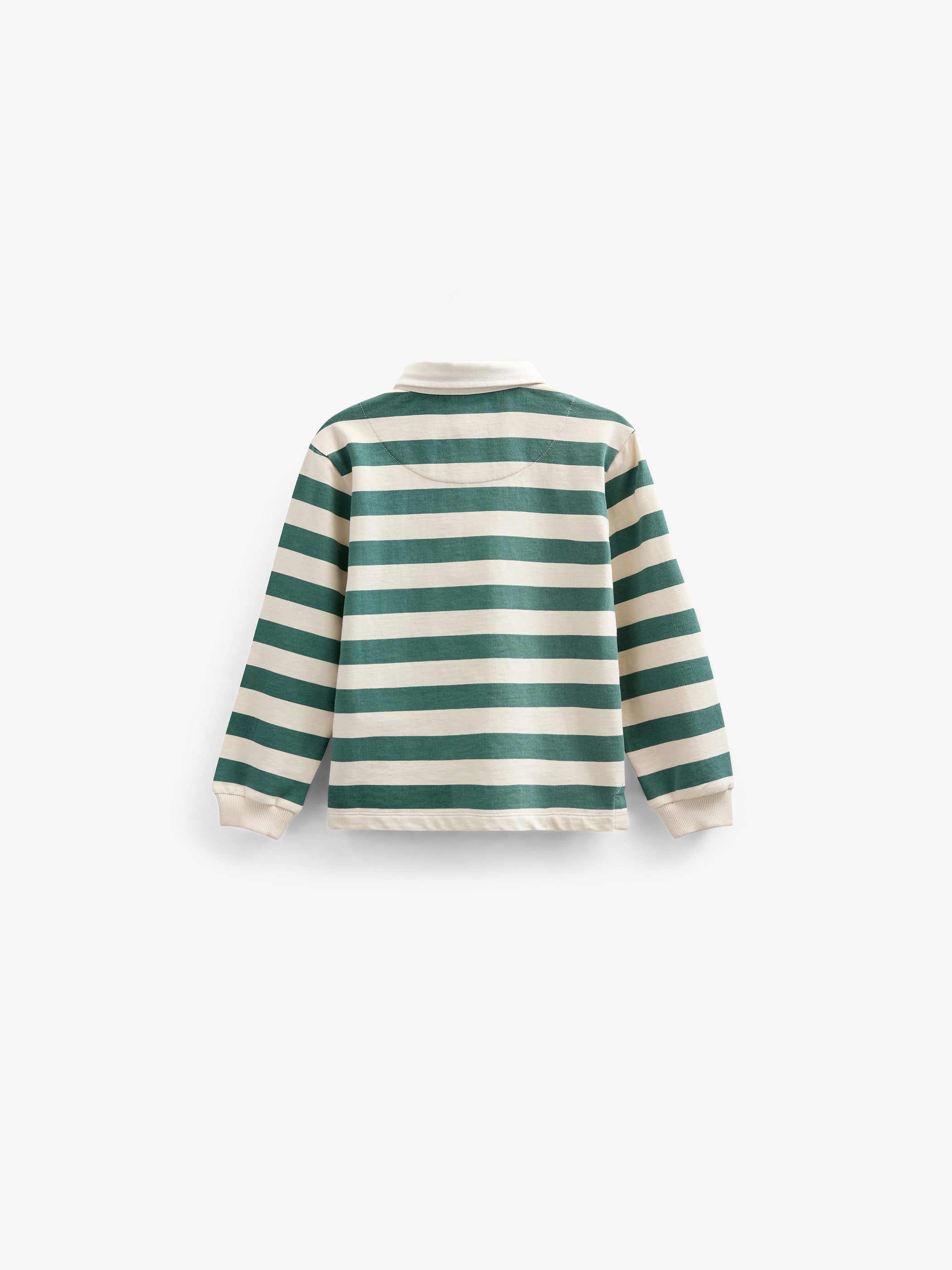 Striped Polo Sweatshirt - Tween - Tropical Green/Offwhite | 101341 Marco