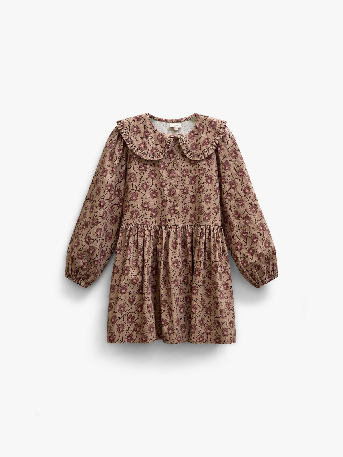 Floral Cotton Dress with Collar - Tween - Rose/Bordeaux | 101426 Nova