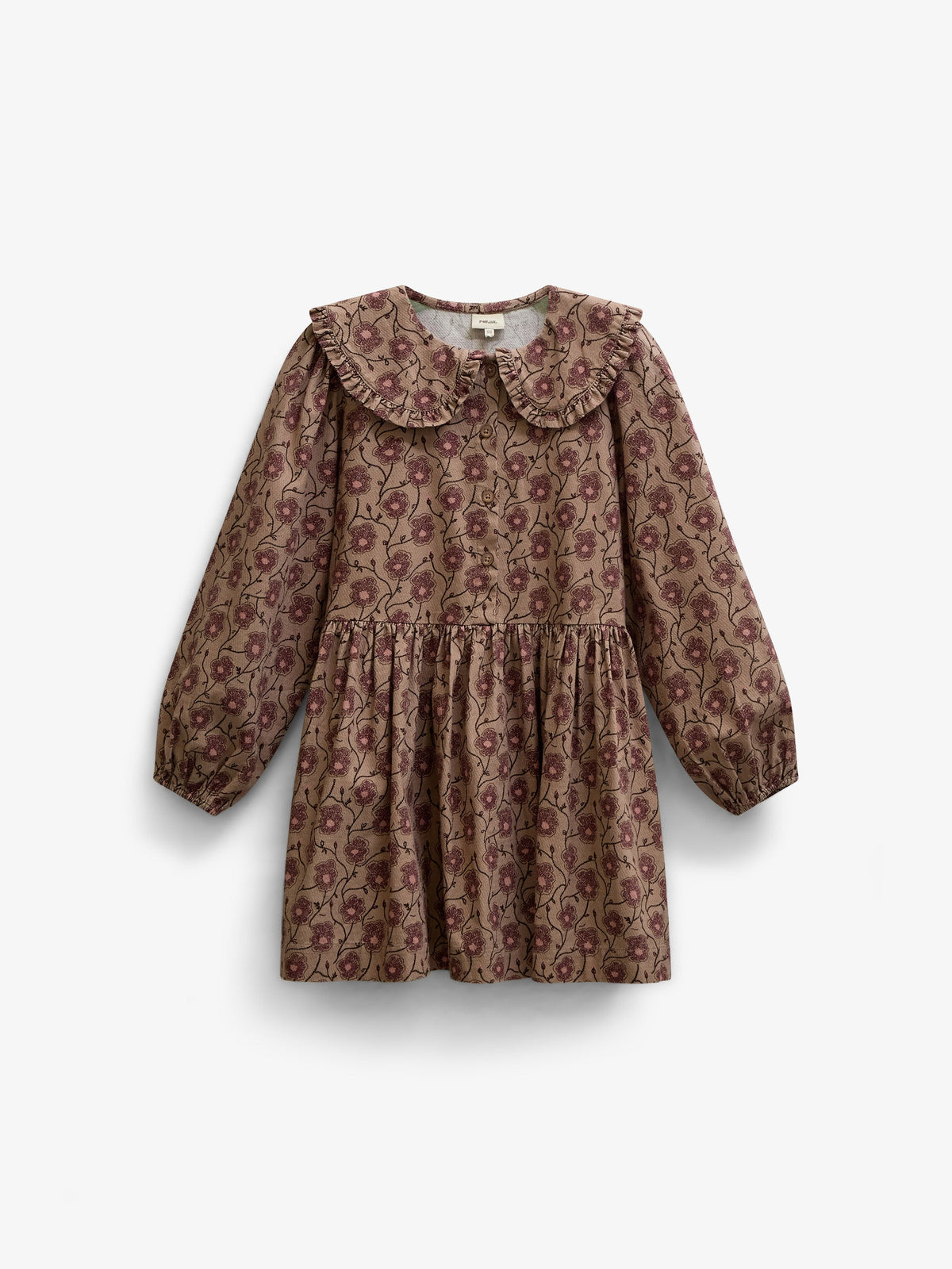 Floral Cotton Dress with Collar - Tween - Rose/Bordeaux | 101426 Nova