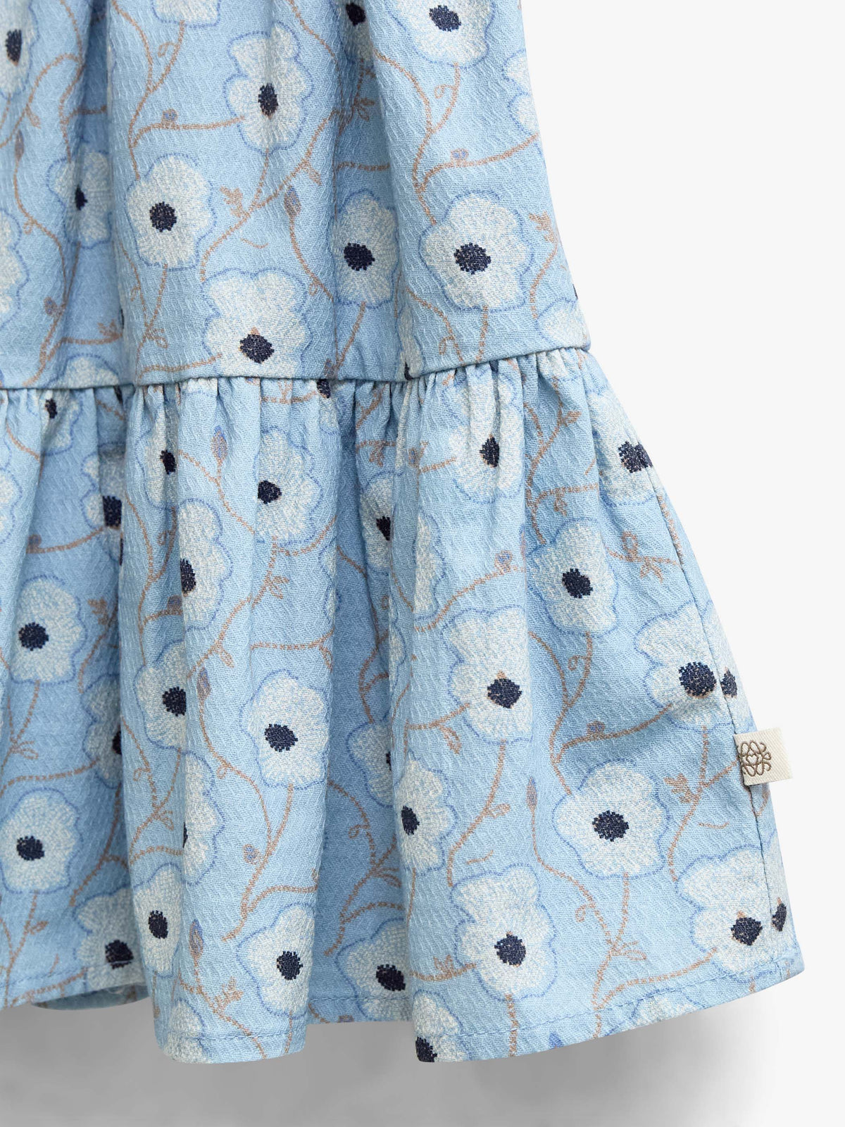 Floral Cotton Skirt - Kids - Blue/Brown | 101431 Nova
