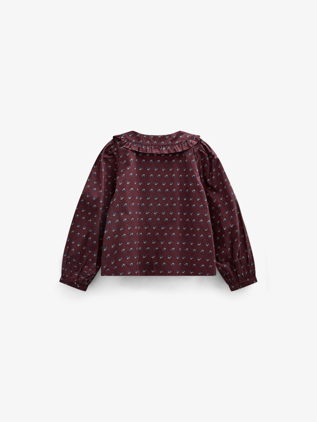 Frill Collar Poplin Blouse - Tween - Bordeaux Flowerprint | 101454 Julia