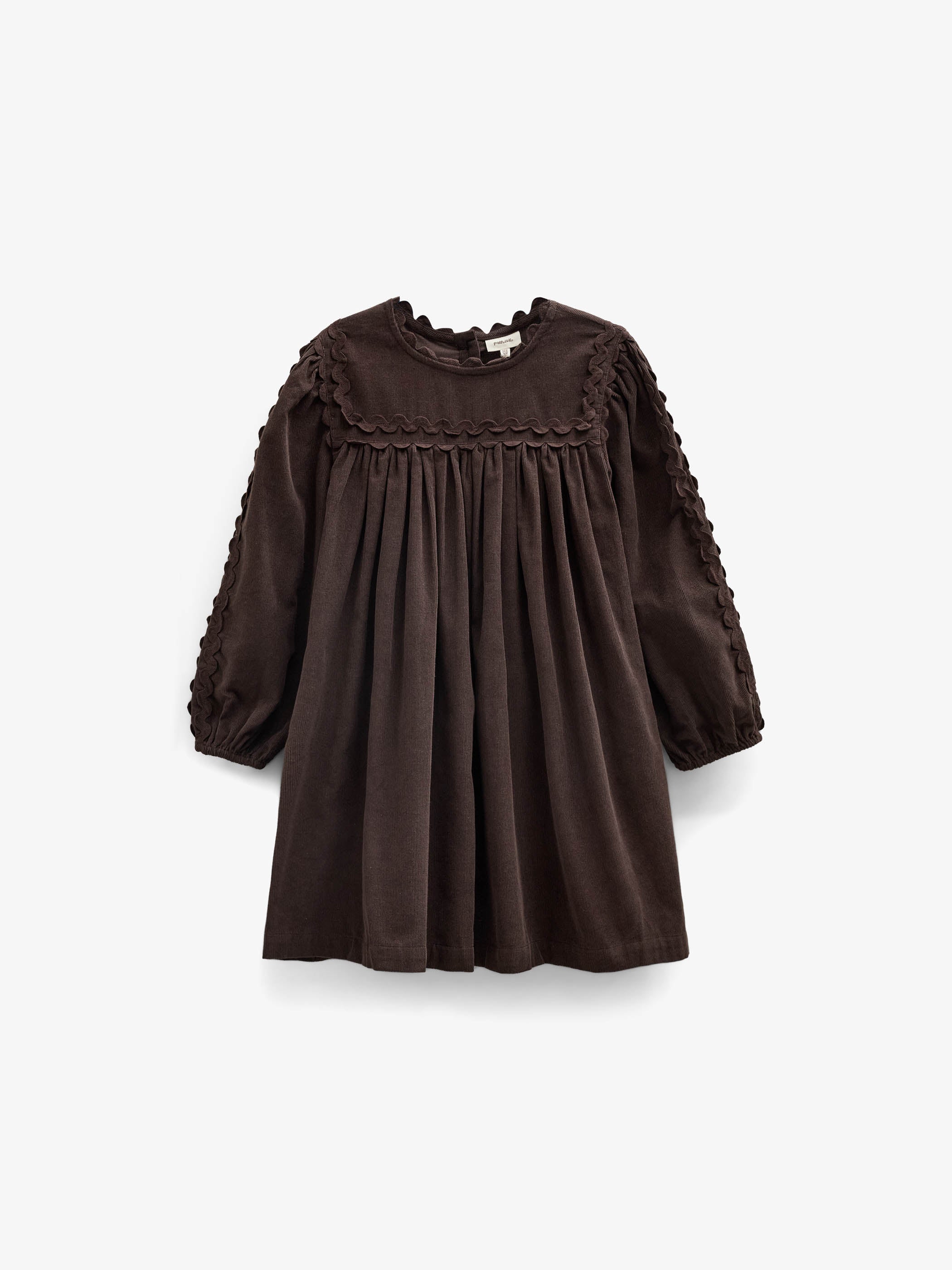 Ric Rac Corduroy Dress - Tween - Dark Brown | 101474 Sille