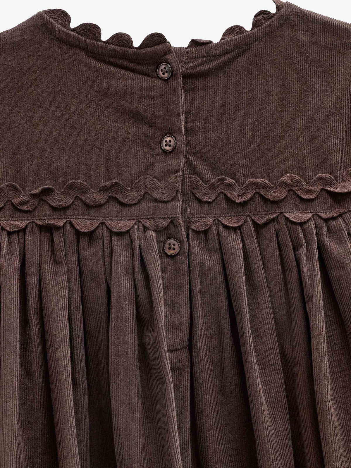 Ric Rac Corduroy Dress - Tween - Dark Brown | 101474 Sille