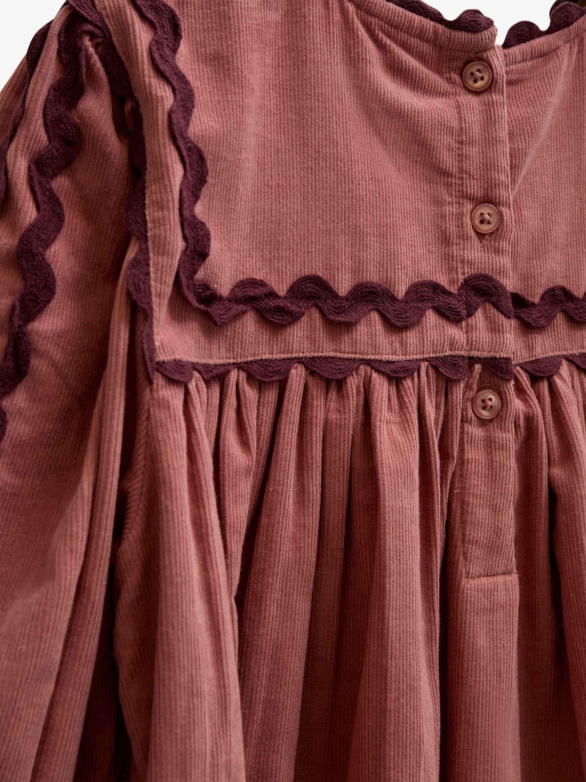 Ric Rac Corduroy Dress - Tween - Dusty Rose | 101476 Sille