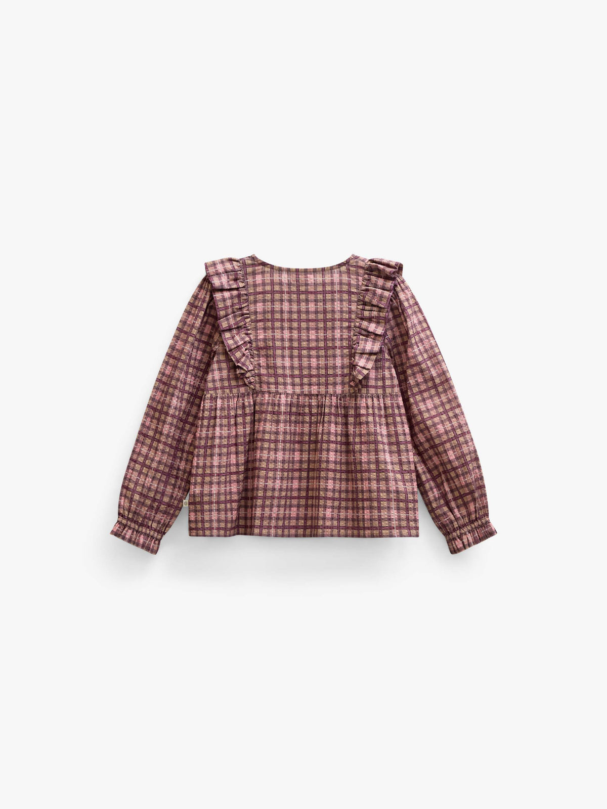 Checked Cotton Frill Blouse - Kids - Rose | 101493 Penny