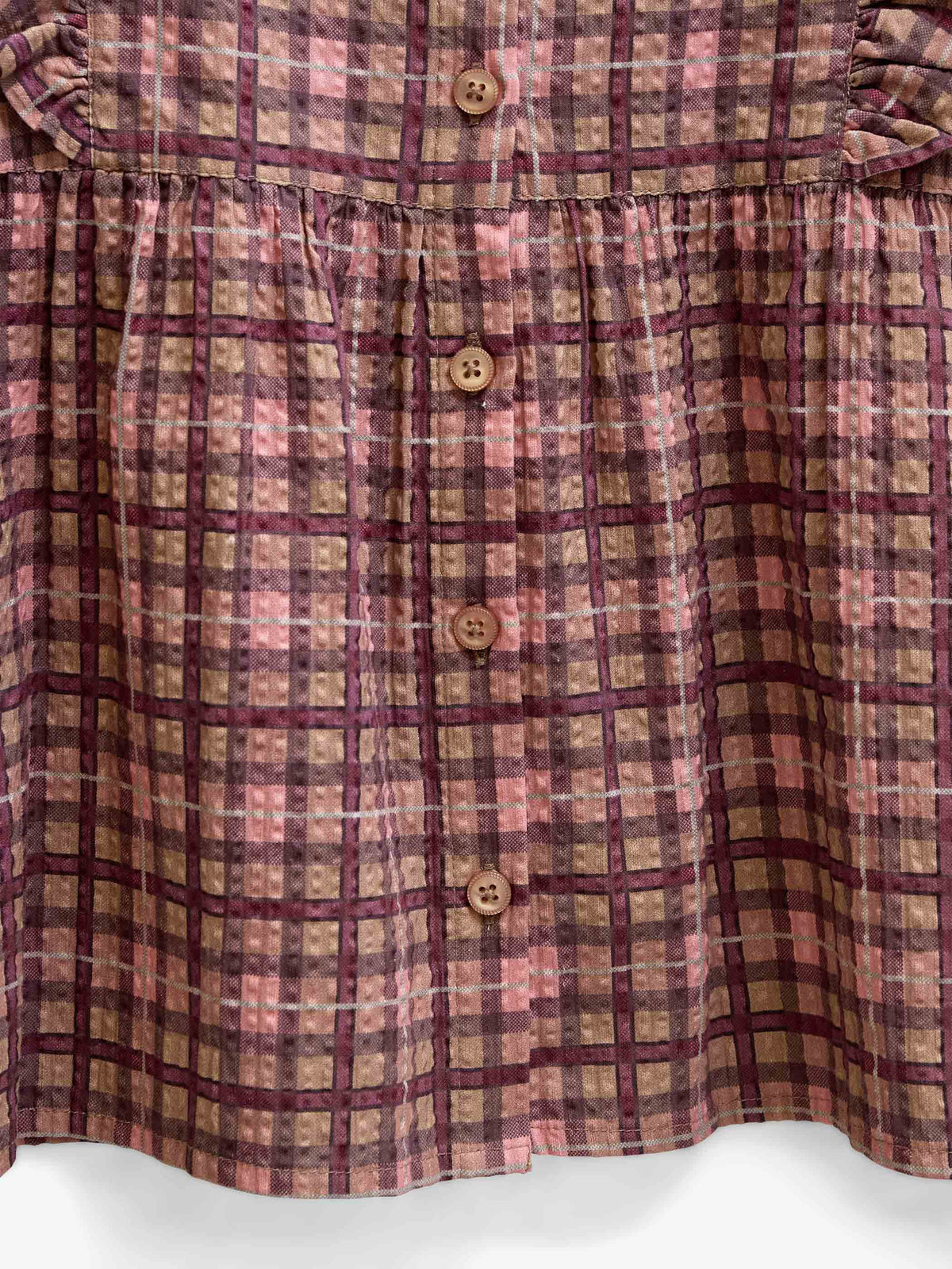 Checked Cotton Frill Blouse - Tween - Rose | 101494 Penny