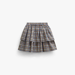 Checked Cotton Skirt - Kids - Blue | 101499 Penny
