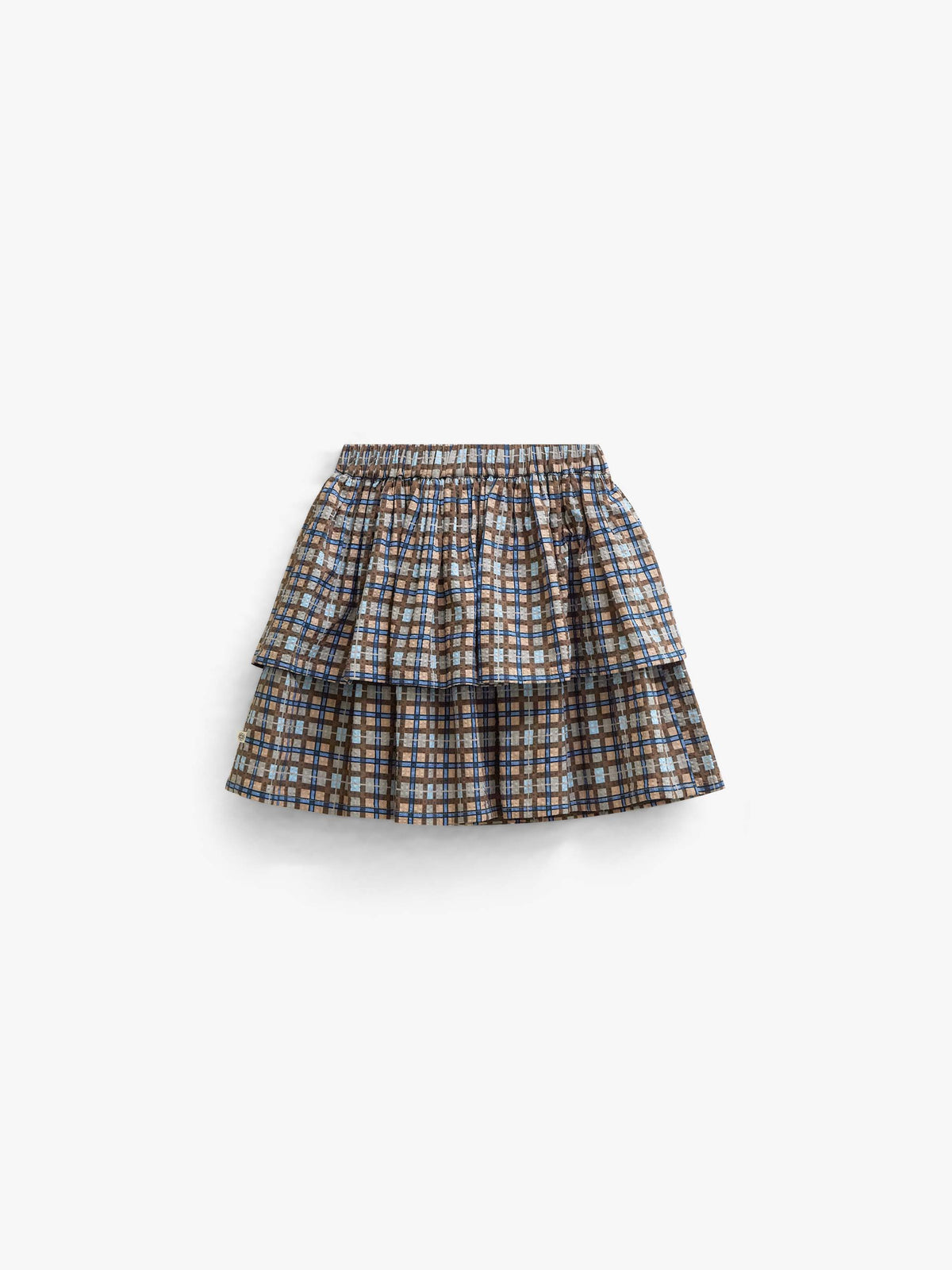 Checked Cotton Skirt - Kids - Blue | 101499 Penny