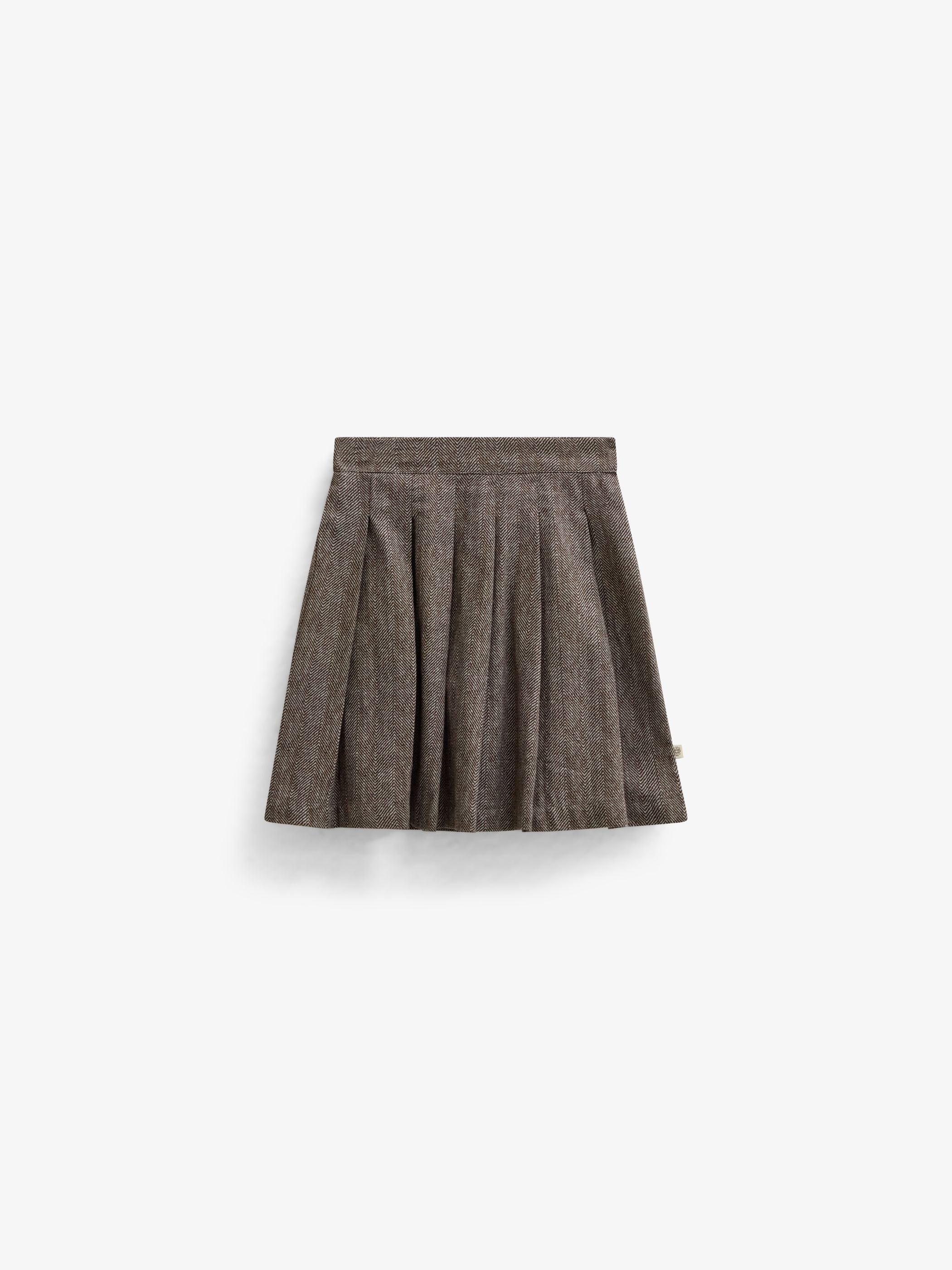 Cotton Herringbone Skirt - Kids - Dark Brown | 101520 Susse