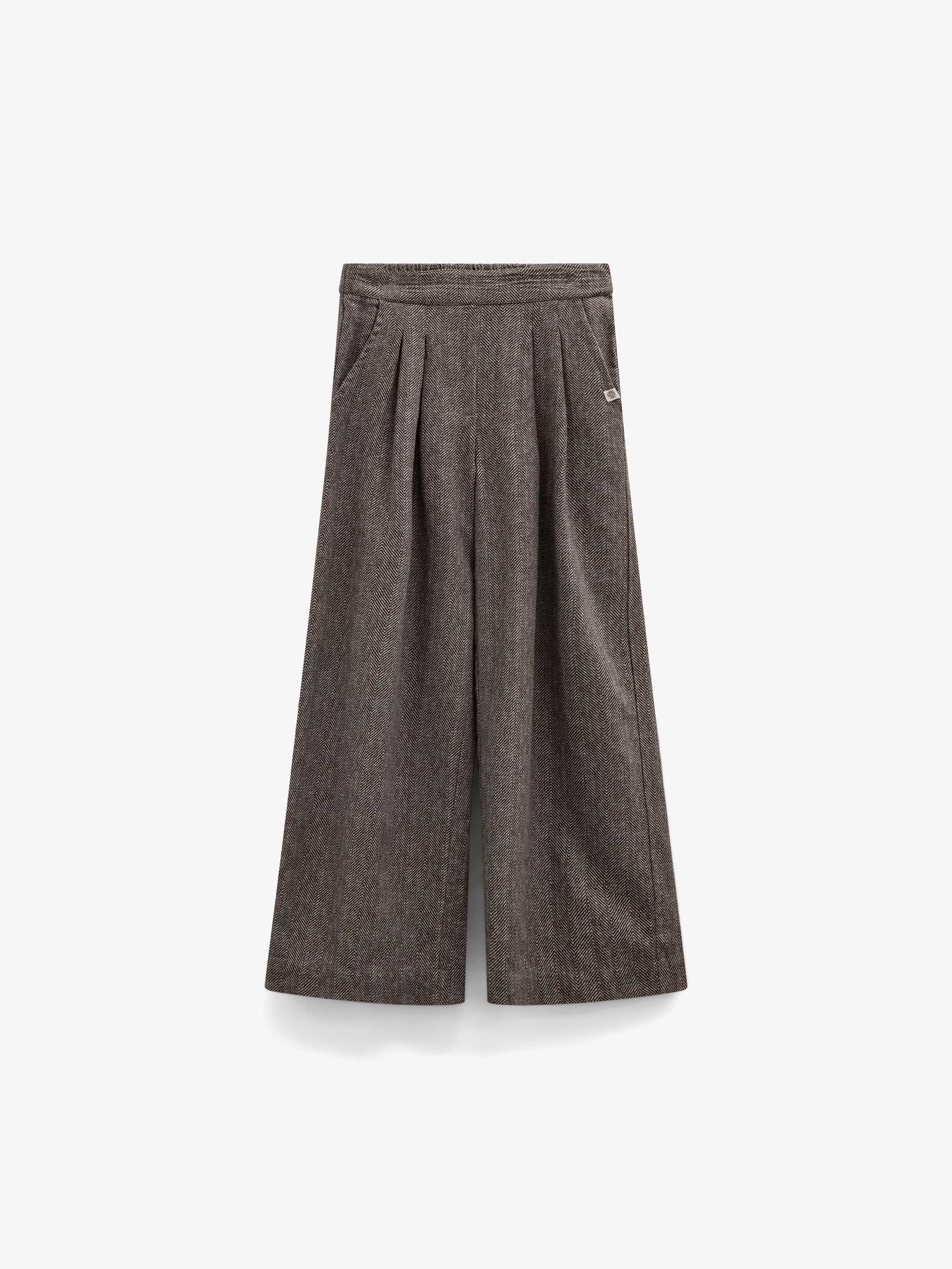 Cotton Herringbone Trousers - Tween - Dark Brown | 101522 Susse