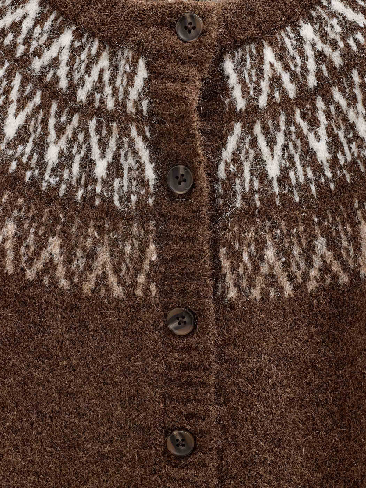 Jacquard Knit Cardigan - Kids - Brown | 101523 Daniella