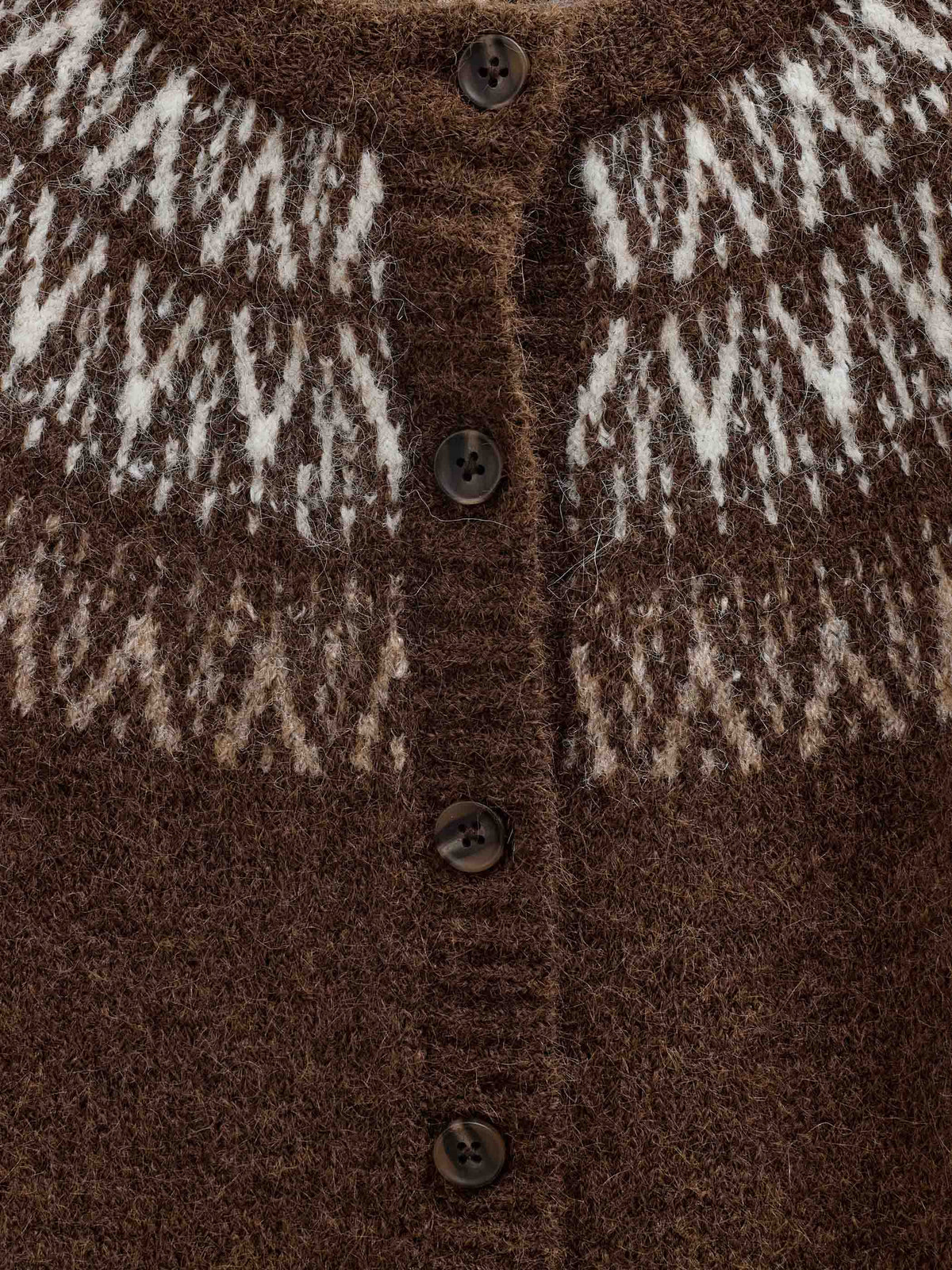Jacquard Knit Cardigan - Tween - Brown | 101524 Daniella