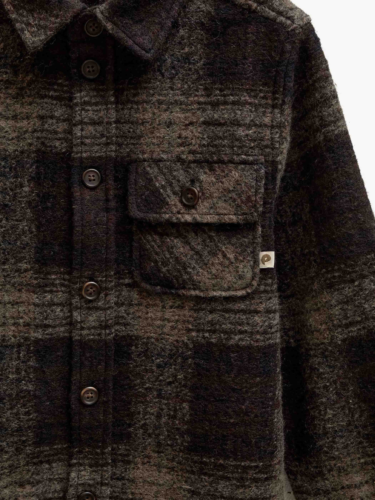 Plaid Wool-Blend Overshirt - Tween - Brown Check | 101526 Daxton